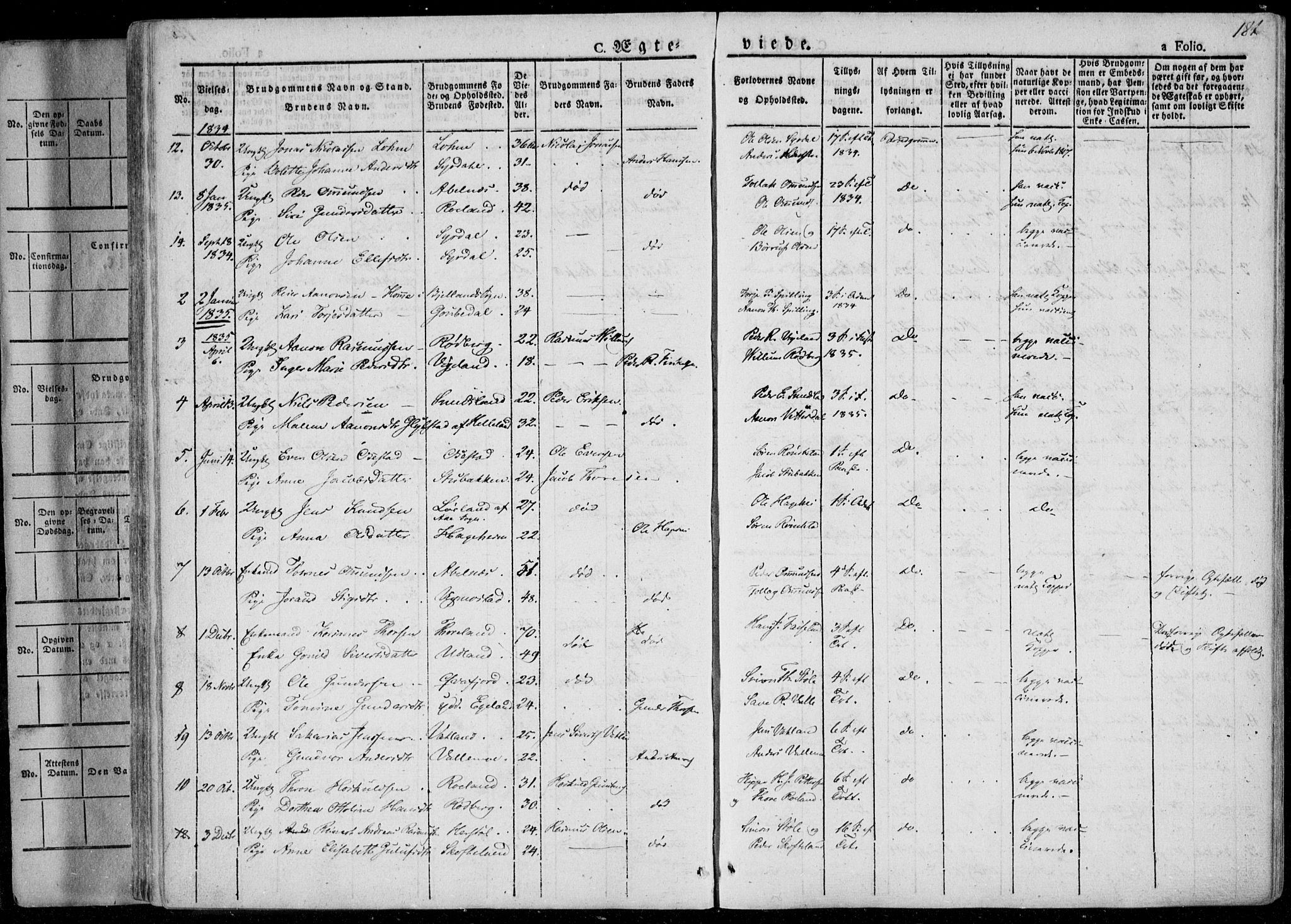 Sør-Audnedal sokneprestkontor, AV/SAK-1111-0039/F/Fa/Fab/L0006: Parish register (official) no. A 6, 1829-1855, p. 181