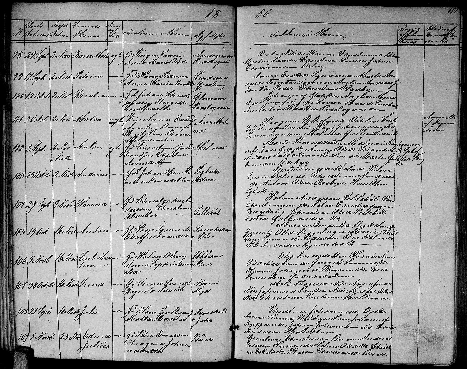 Enebakk prestekontor Kirkebøker, AV/SAO-A-10171c/G/Ga/L0004: Parish register (copy) no. I 4, 1850-1866, p. 117