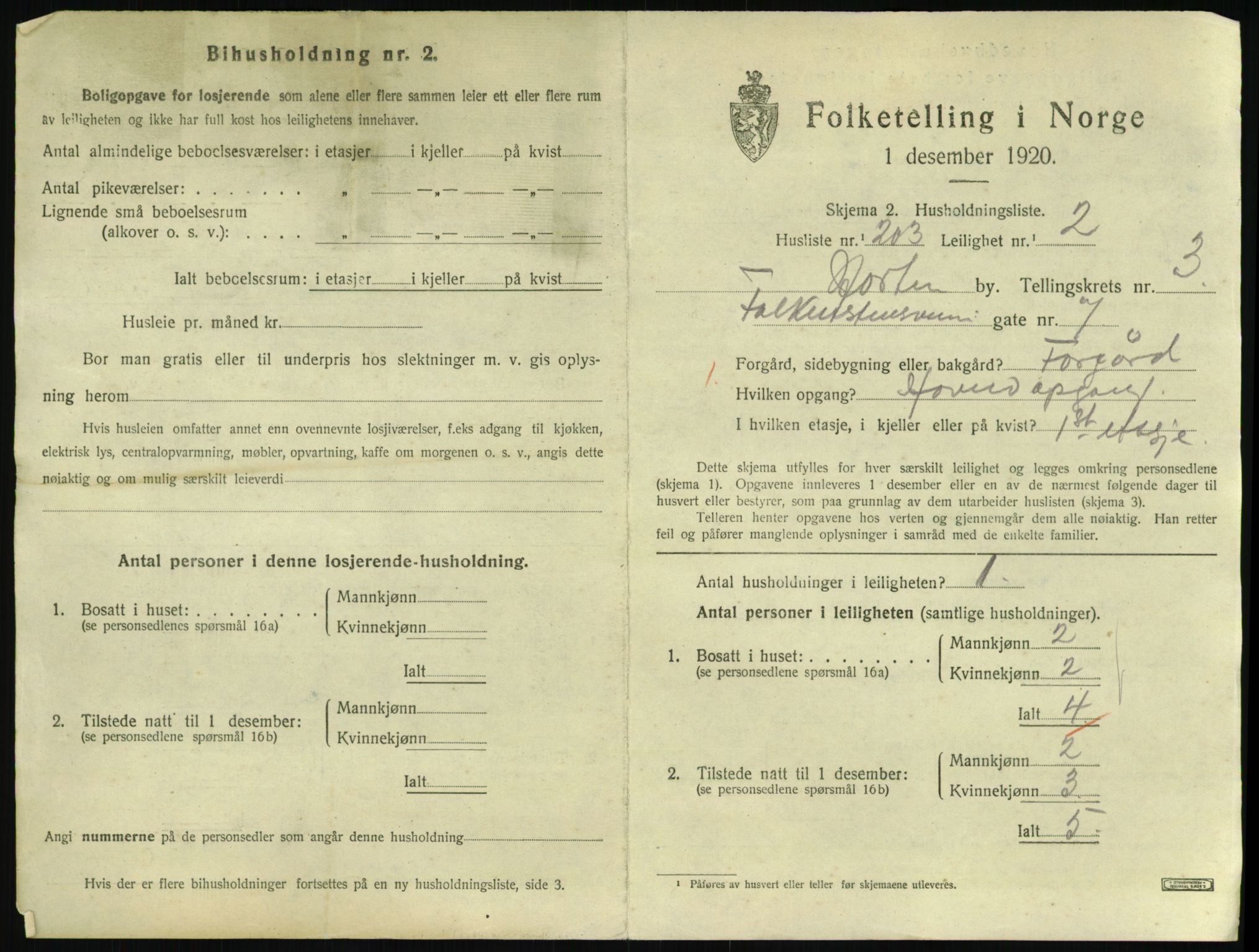 SAKO, 1920 census for Horten, 1920, p. 4783