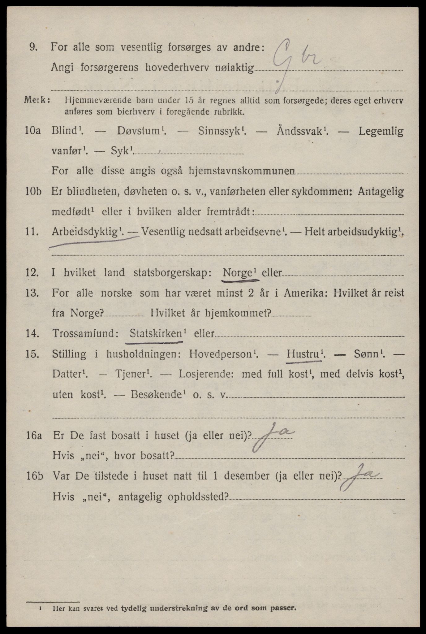 SAST, 1920 census for Skjold, 1920, p. 4823
