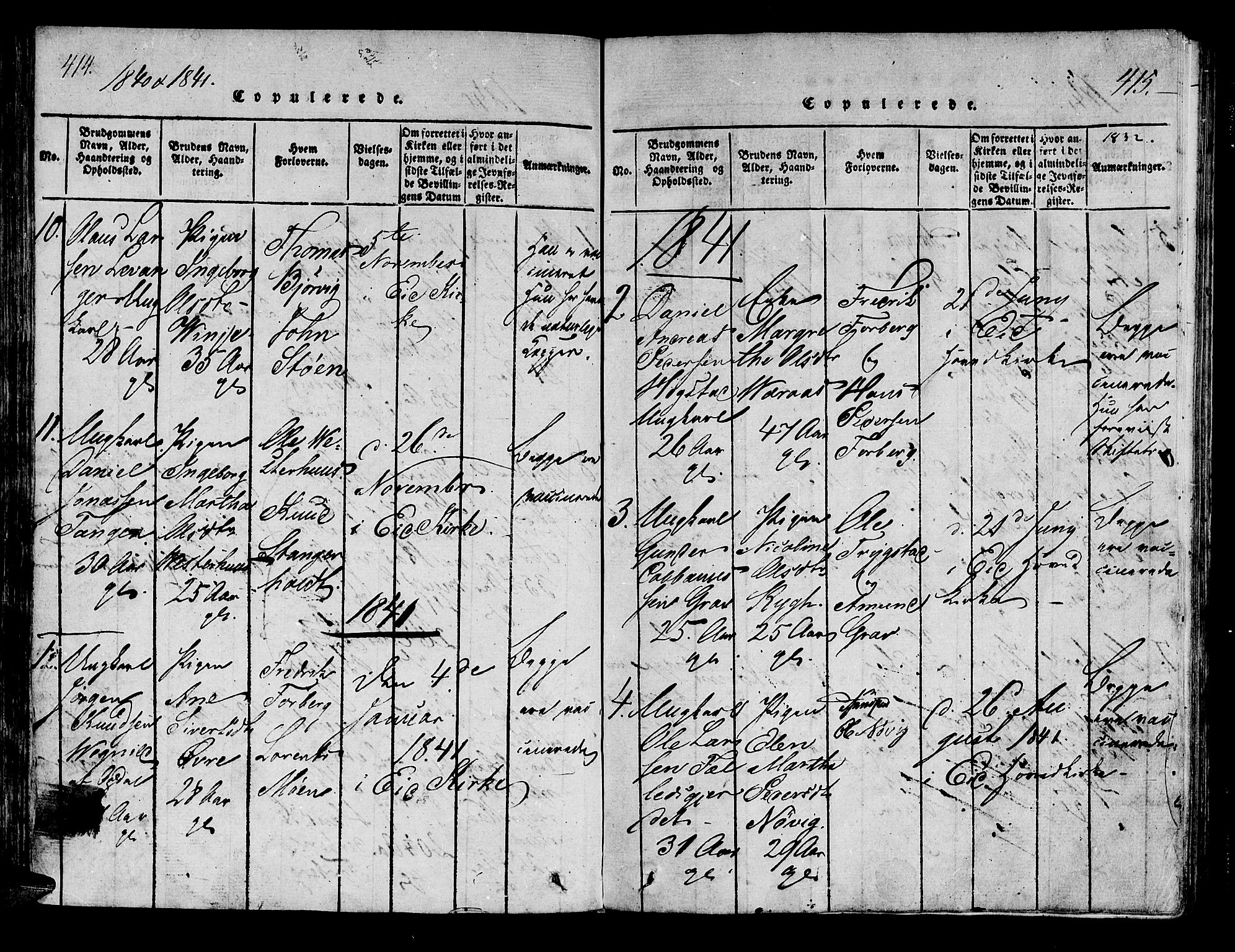Ministerialprotokoller, klokkerbøker og fødselsregistre - Nord-Trøndelag, SAT/A-1458/722/L0217: Parish register (official) no. 722A04, 1817-1842, p. 414-415