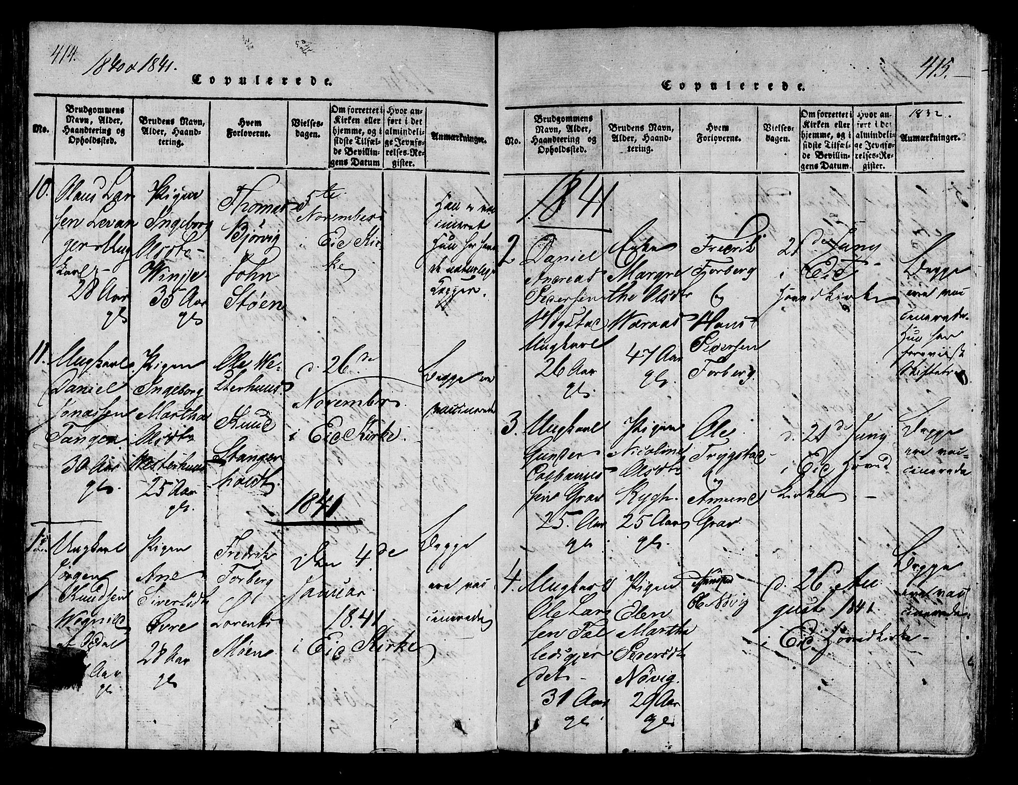 Ministerialprotokoller, klokkerbøker og fødselsregistre - Nord-Trøndelag, AV/SAT-A-1458/722/L0217: Parish register (official) no. 722A04, 1817-1842, p. 414-415