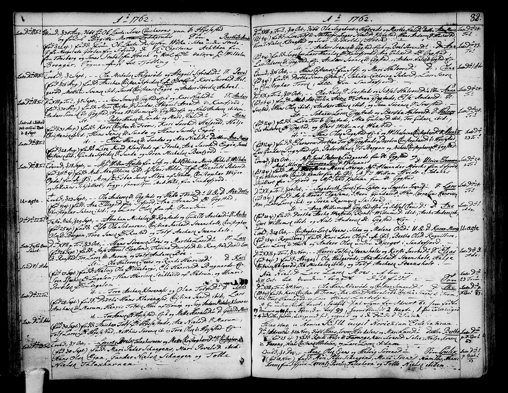Sandar kirkebøker, SAKO/A-243/F/Fa/L0002: Parish register (official) no. 2, 1733-1788, p. 82