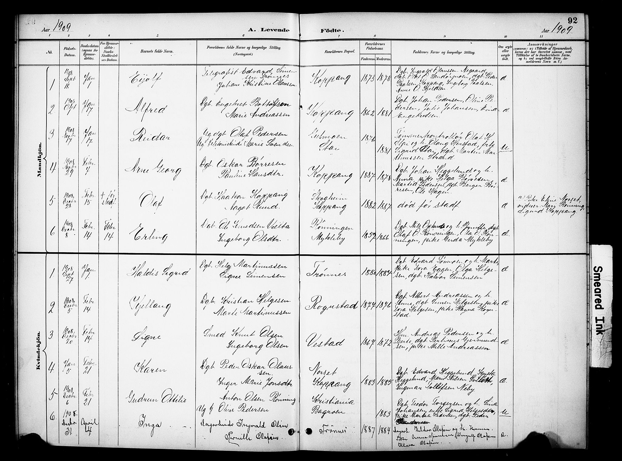 Stor-Elvdal prestekontor, SAH/PREST-052/H/Ha/Hab/L0003: Parish register (copy) no. 3, 1895-1917, p. 92