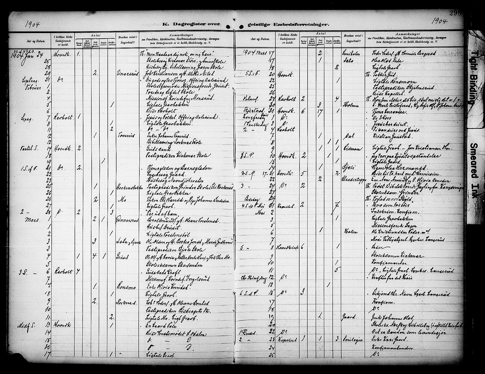 Grue prestekontor, SAH/PREST-036/H/Ha/Haa/L0013: Parish register (official) no. 13, 1898-1910, p. 298