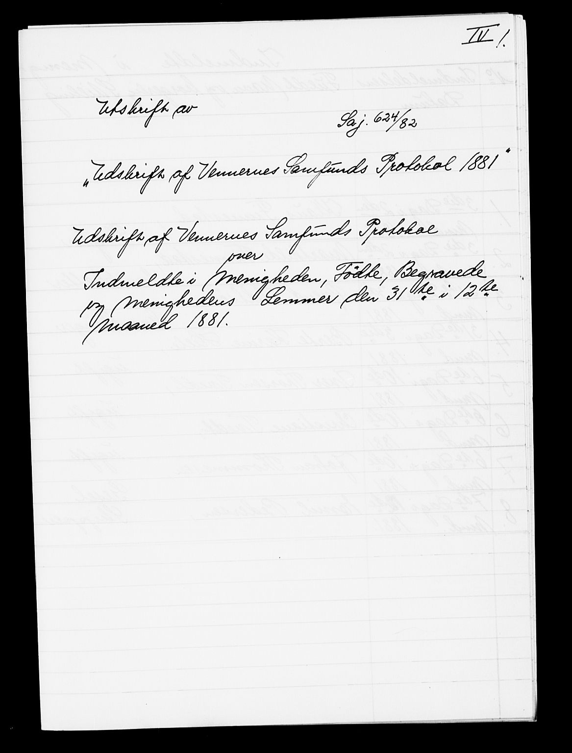 Pa 0160 - Vennenes Samfunn, Stavanger, AV/SAST-A-100269/F: Dissenter register no. -, 1840-1900