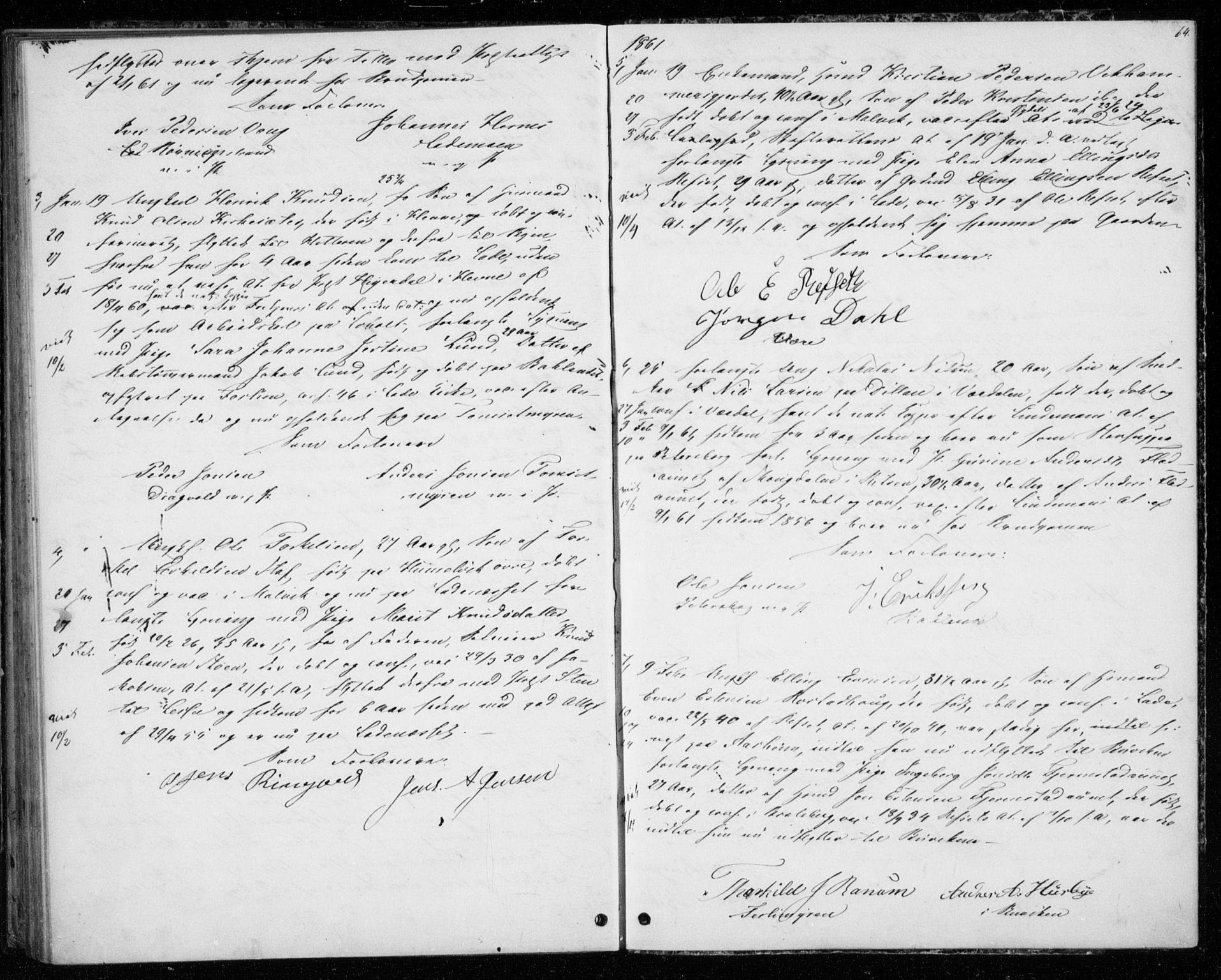 Ministerialprotokoller, klokkerbøker og fødselsregistre - Sør-Trøndelag, SAT/A-1456/606/L0297: Banns register no. 606A12, 1854-1861, p. 64