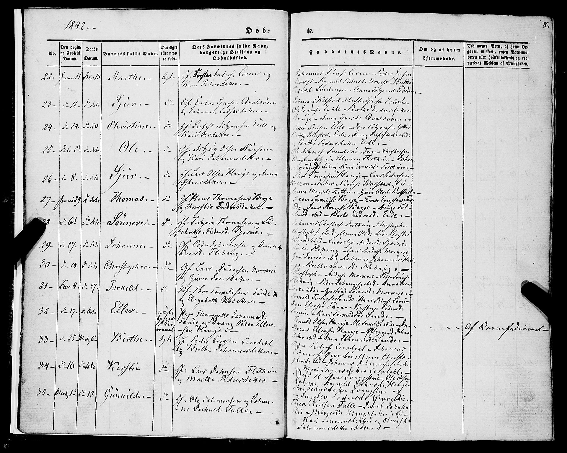 Luster sokneprestembete, AV/SAB-A-81101/H/Haa/Haaa/L0006: Parish register (official) no. A 6, 1840-1848, p. 8