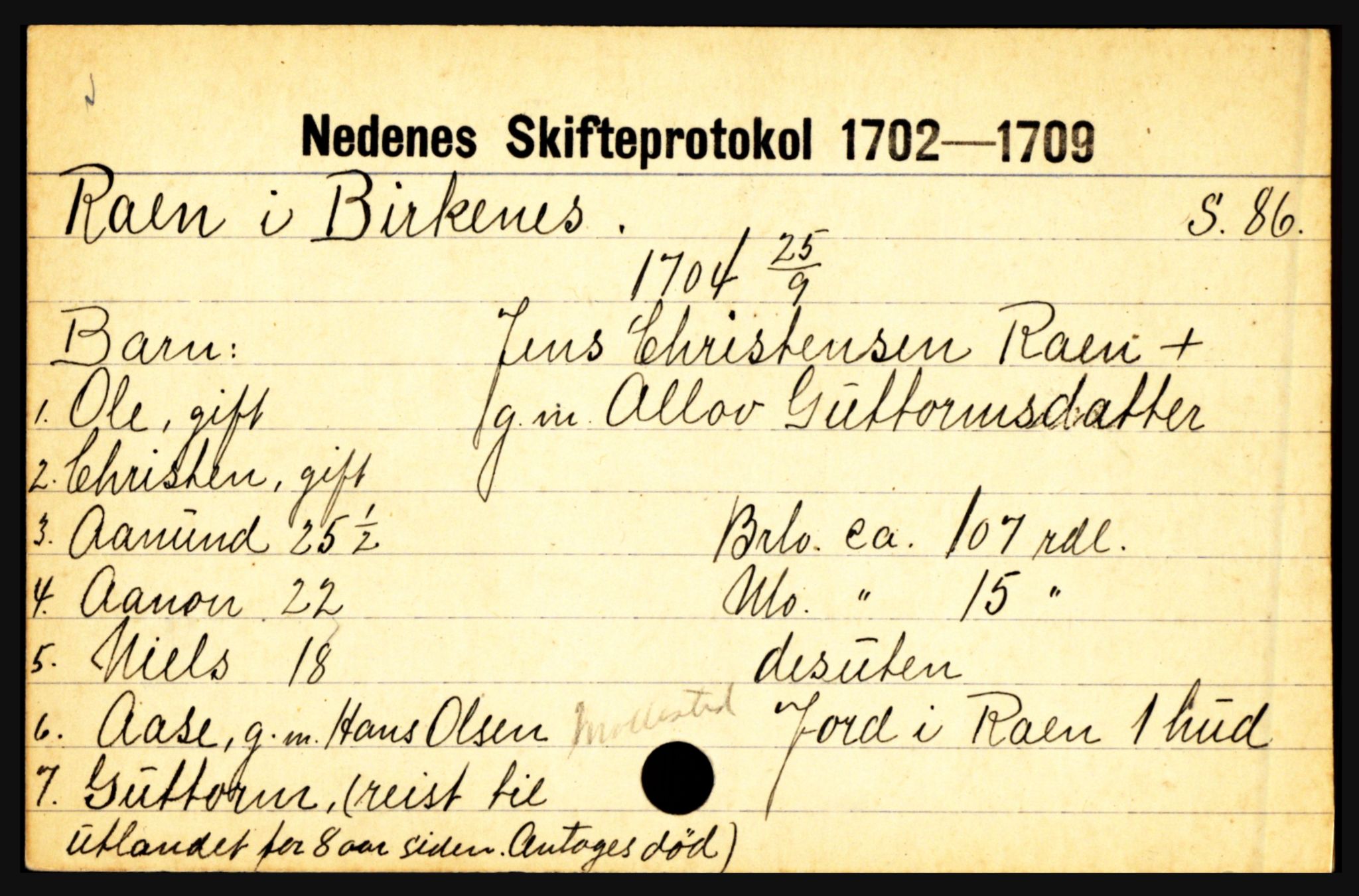 Nedenes sorenskriveri før 1824, AV/SAK-1221-0007/H, p. 23043