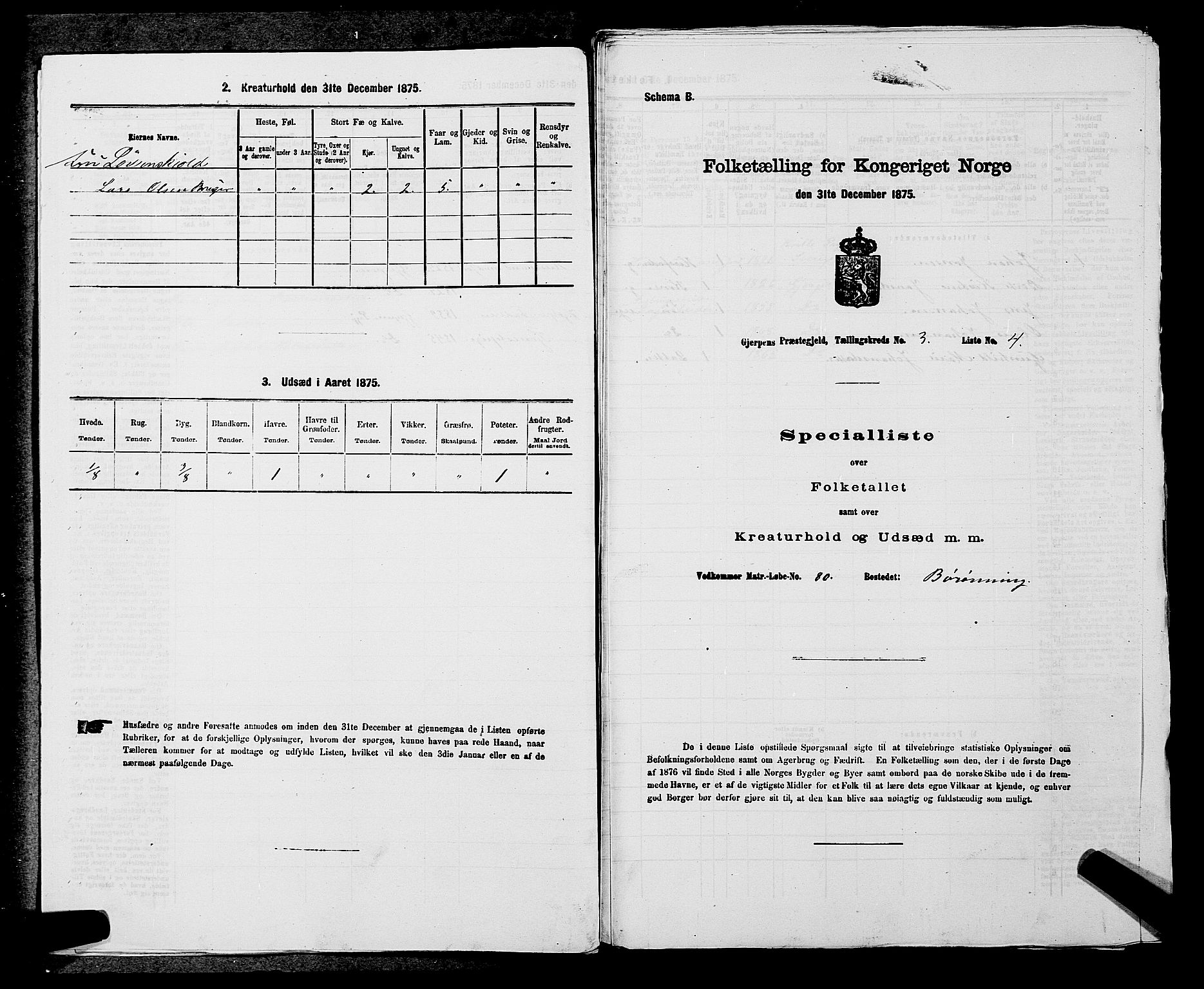 SAKO, 1875 census for 0812P Gjerpen, 1875, p. 374