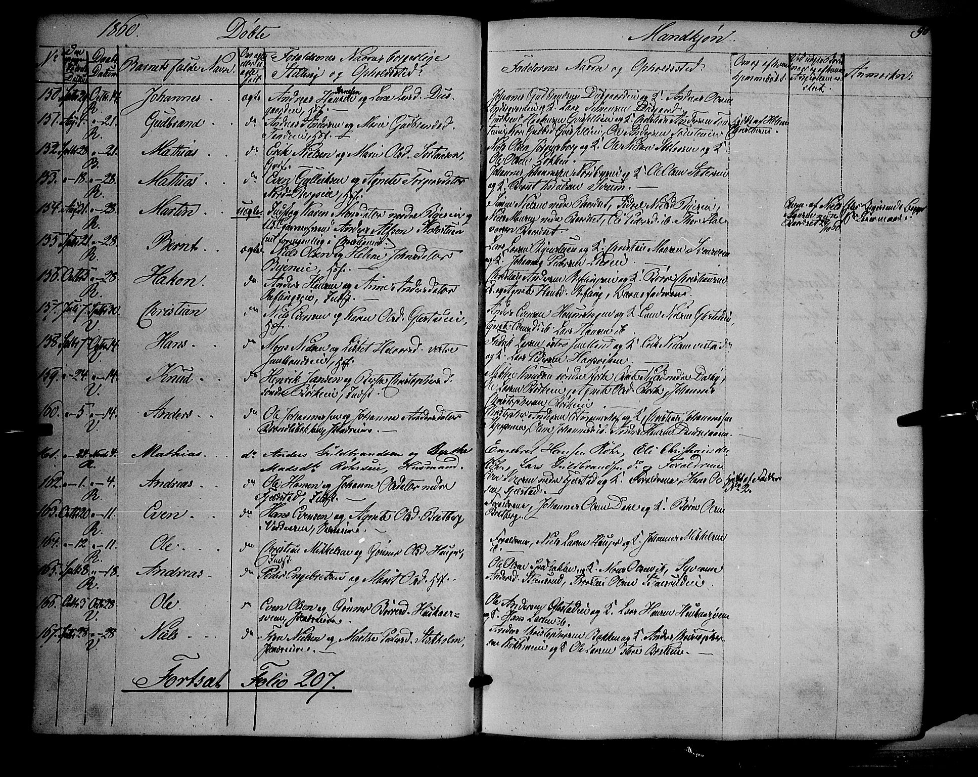 Ringsaker prestekontor, AV/SAH-PREST-014/K/Ka/L0009: Parish register (official) no. 9, 1850-1860, p. 90