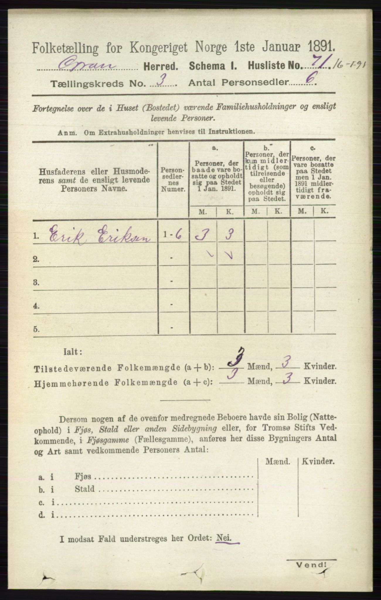 RA, 1891 census for 0534 Gran, 1891, p. 682