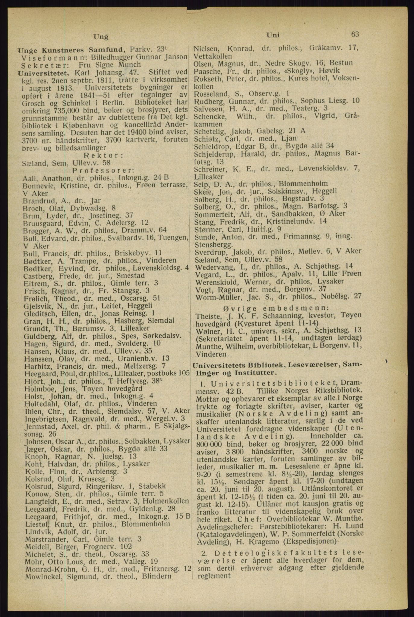 Kristiania/Oslo adressebok, PUBL/-, 1933, p. 63