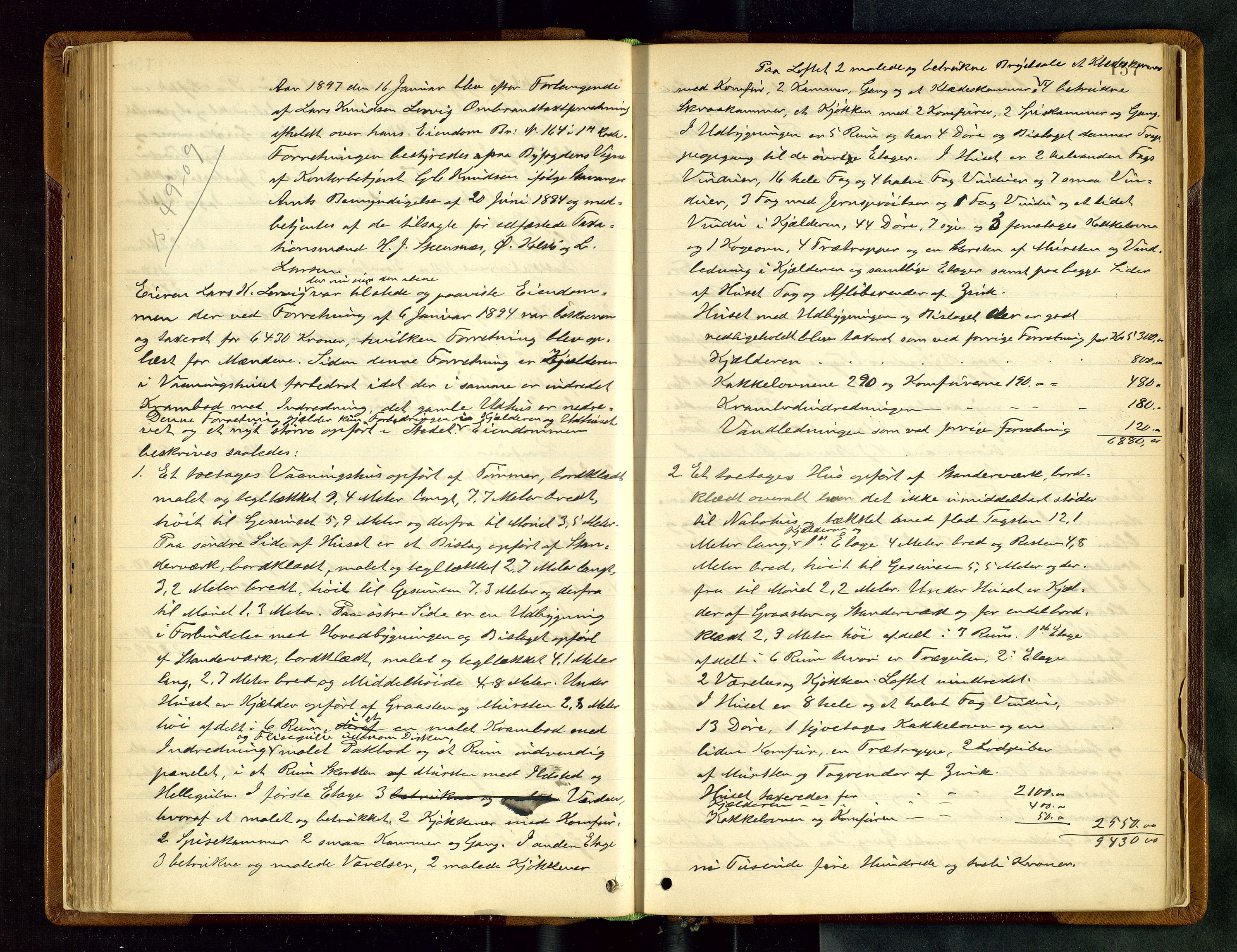 Norges Brannkasse Haugesund, AV/SAST-A-102142/0002/O/L0003: Branntakstprotokoll, 1895-1900, p. 156b-157a
