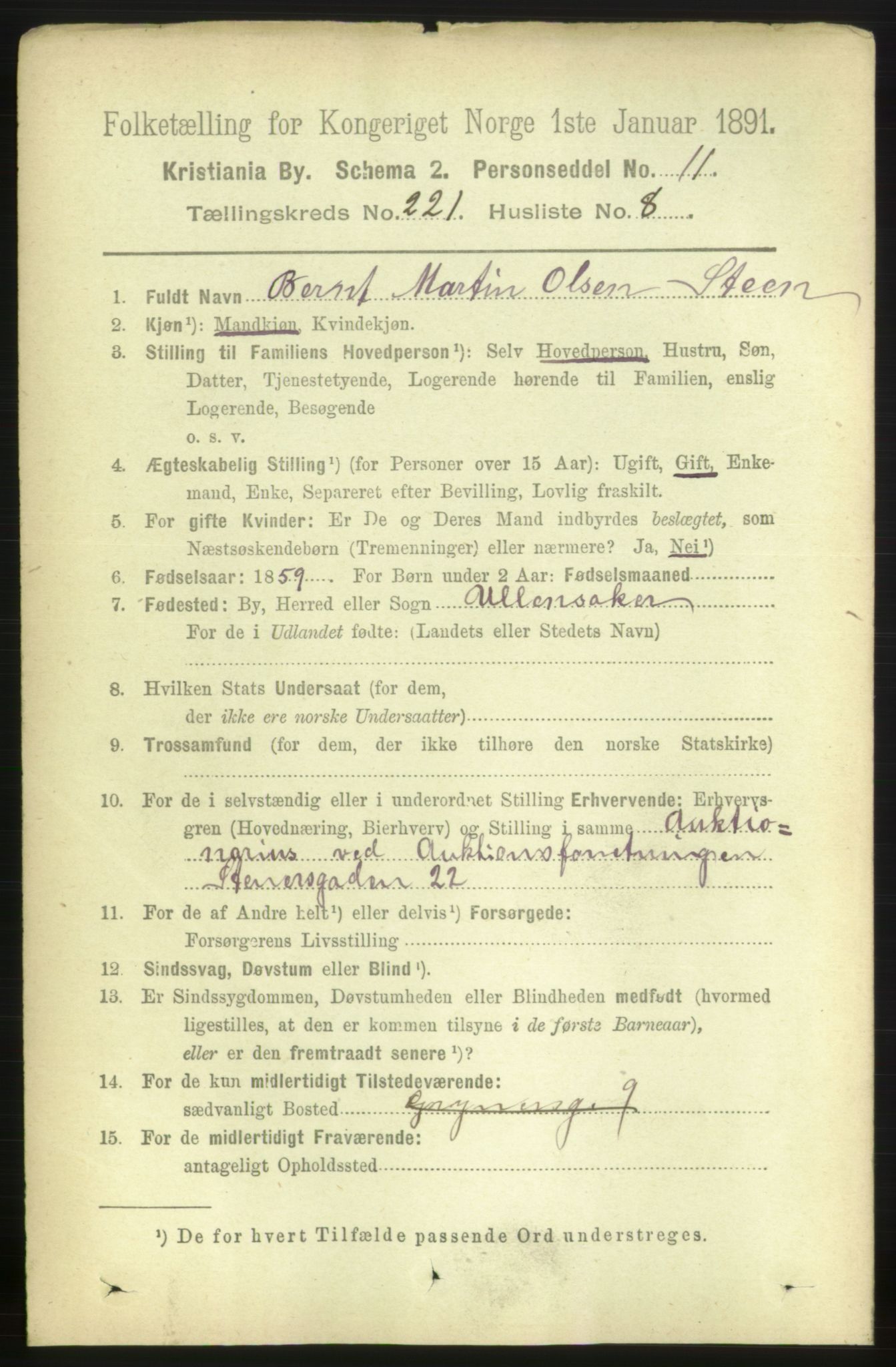 RA, 1891 census for 0301 Kristiania, 1891, p. 132329