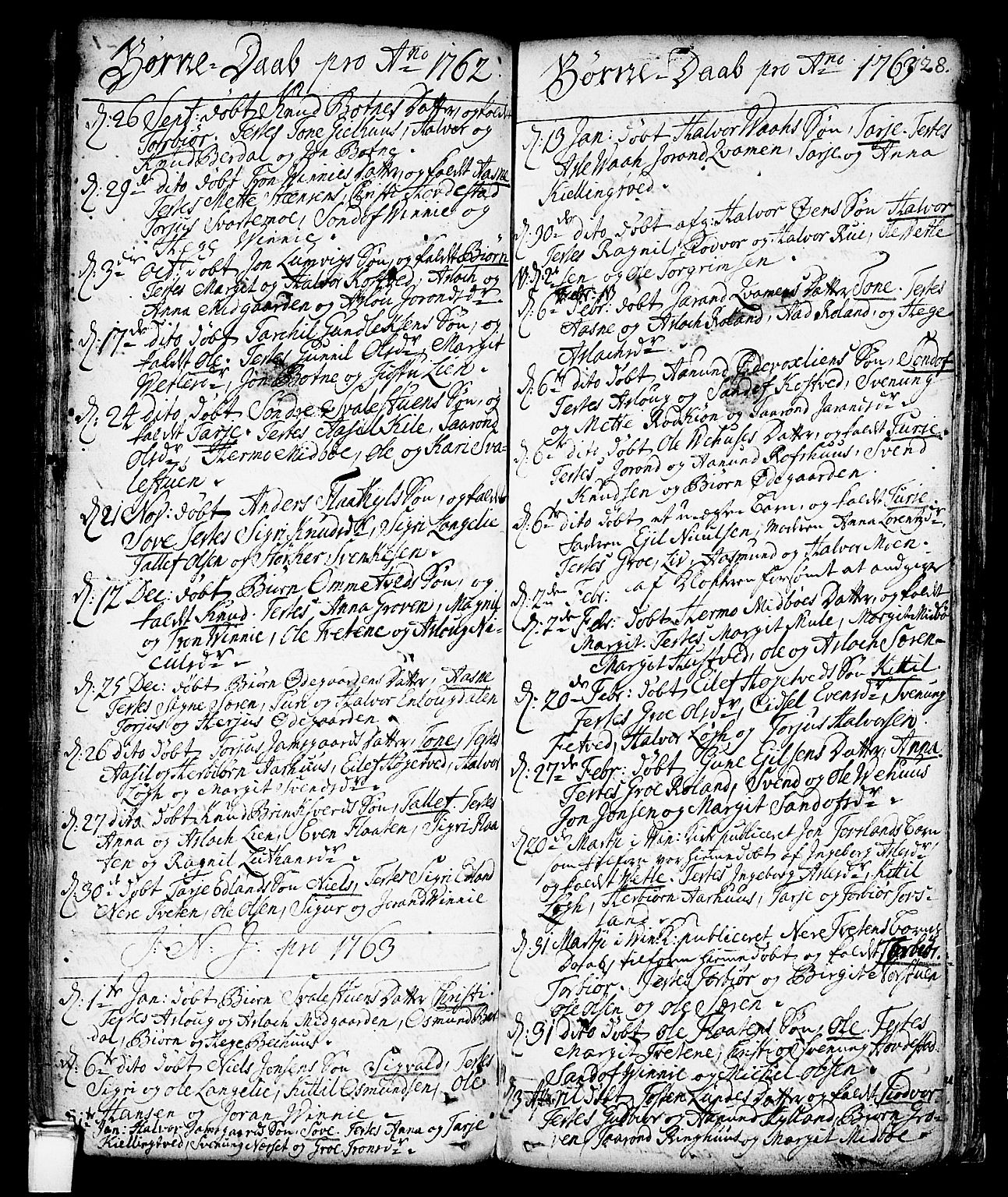 Vinje kirkebøker, SAKO/A-312/F/Fa/L0001: Parish register (official) no. I 1, 1717-1766, p. 128