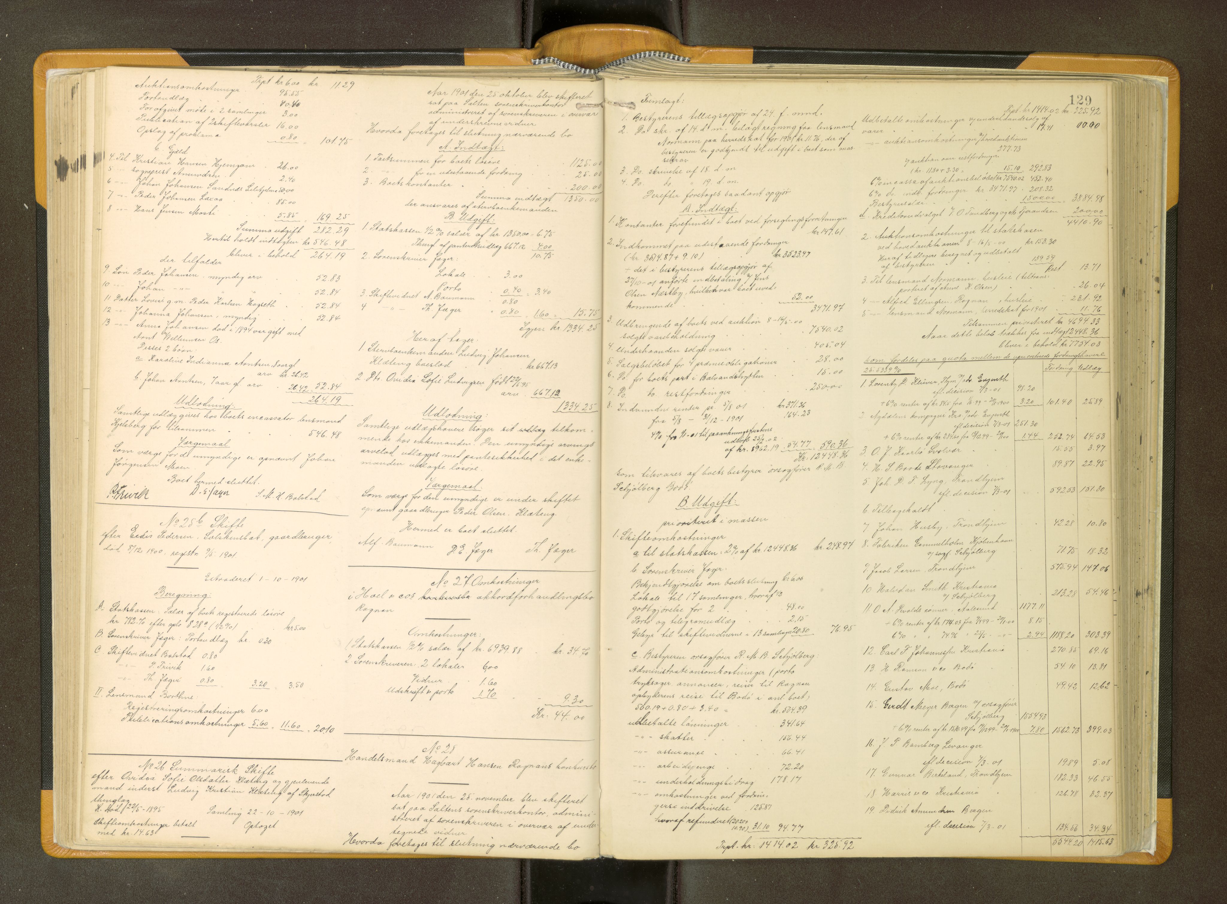 Salten sorenskriveri, AV/SAT-A-4578/1/3/3A/L0064: Skifteslutningsprotokoll, 1894-1912, p. 129