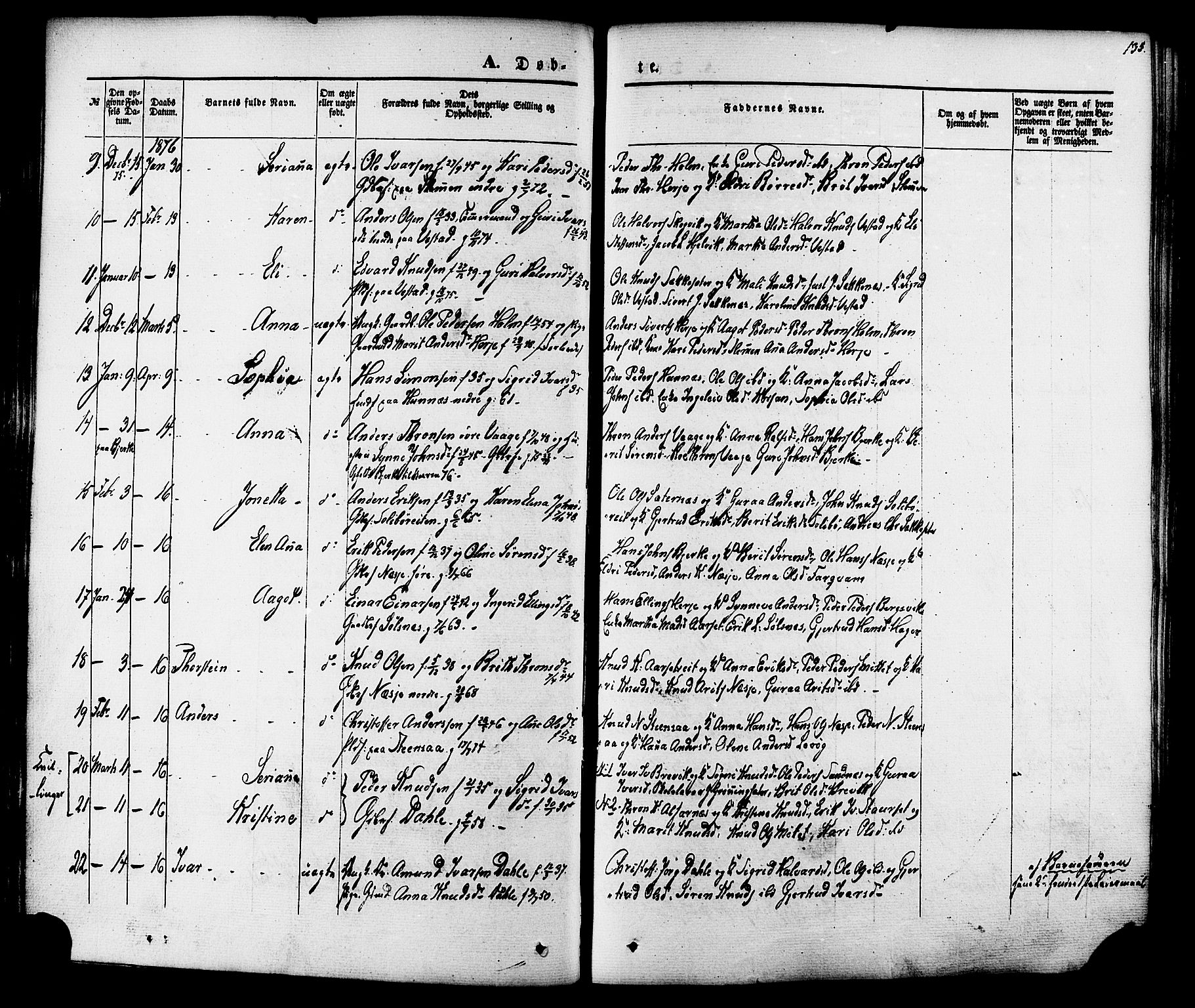 Ministerialprotokoller, klokkerbøker og fødselsregistre - Møre og Romsdal, AV/SAT-A-1454/547/L0603: Parish register (official) no. 547A05, 1846-1877, p. 135