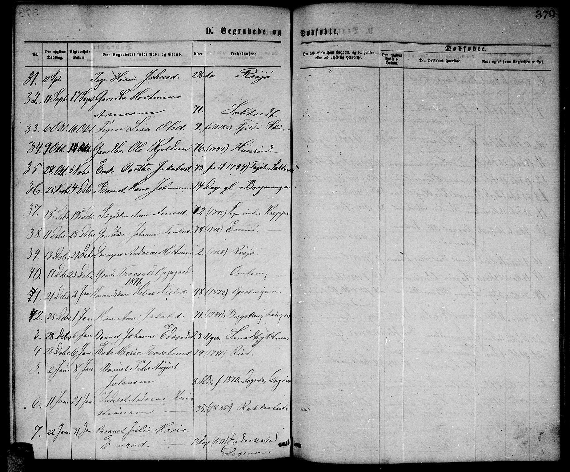 Enebakk prestekontor Kirkebøker, SAO/A-10171c/G/Ga/L0005: Parish register (copy) no. I 5, 1867-1888, p. 379