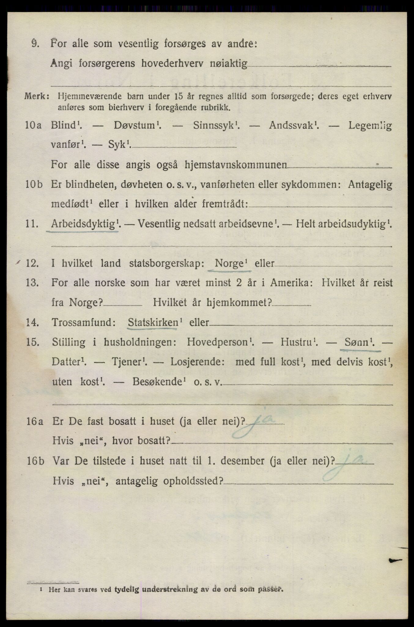 SAKO, 1920 census for Bamble, 1920, p. 5044