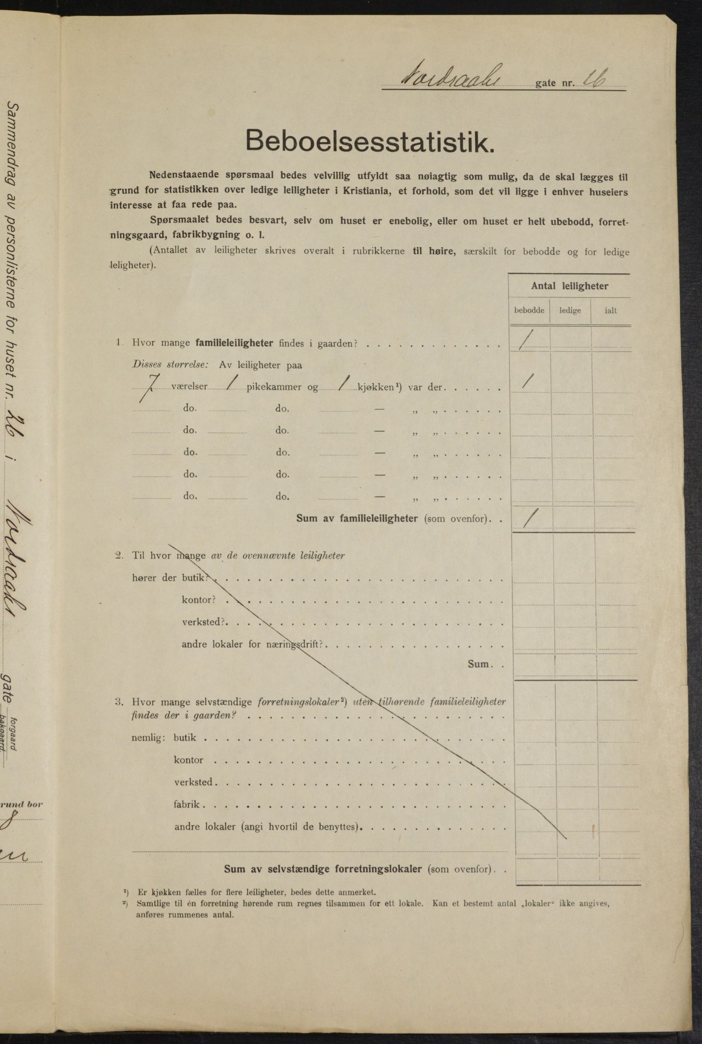 OBA, Municipal Census 1915 for Kristiania, 1915, p. 72837