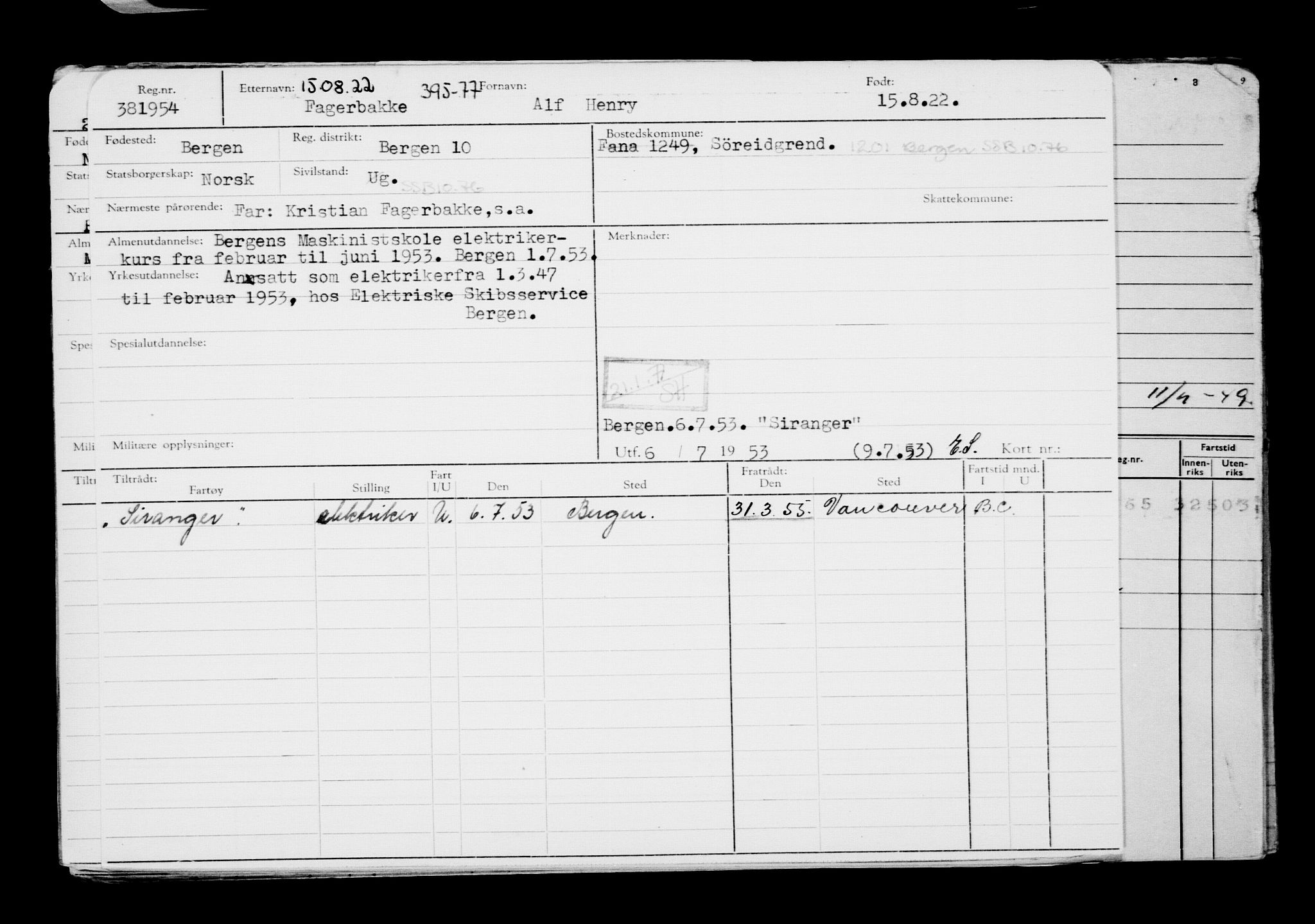 Direktoratet for sjømenn, RA/S-3545/G/Gb/L0209: Hovedkort, 1922, p. 581