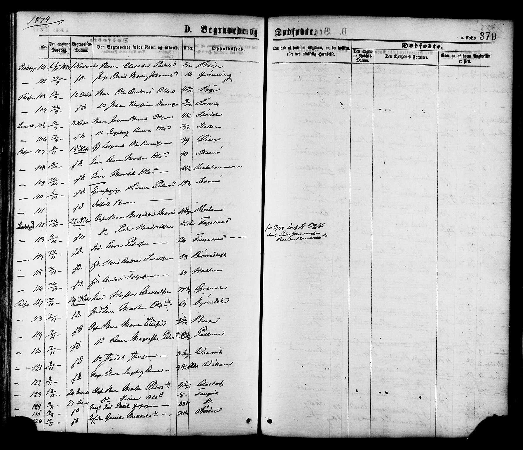 Ministerialprotokoller, klokkerbøker og fødselsregistre - Sør-Trøndelag, SAT/A-1456/646/L0613: Parish register (official) no. 646A11, 1870-1884, p. 370