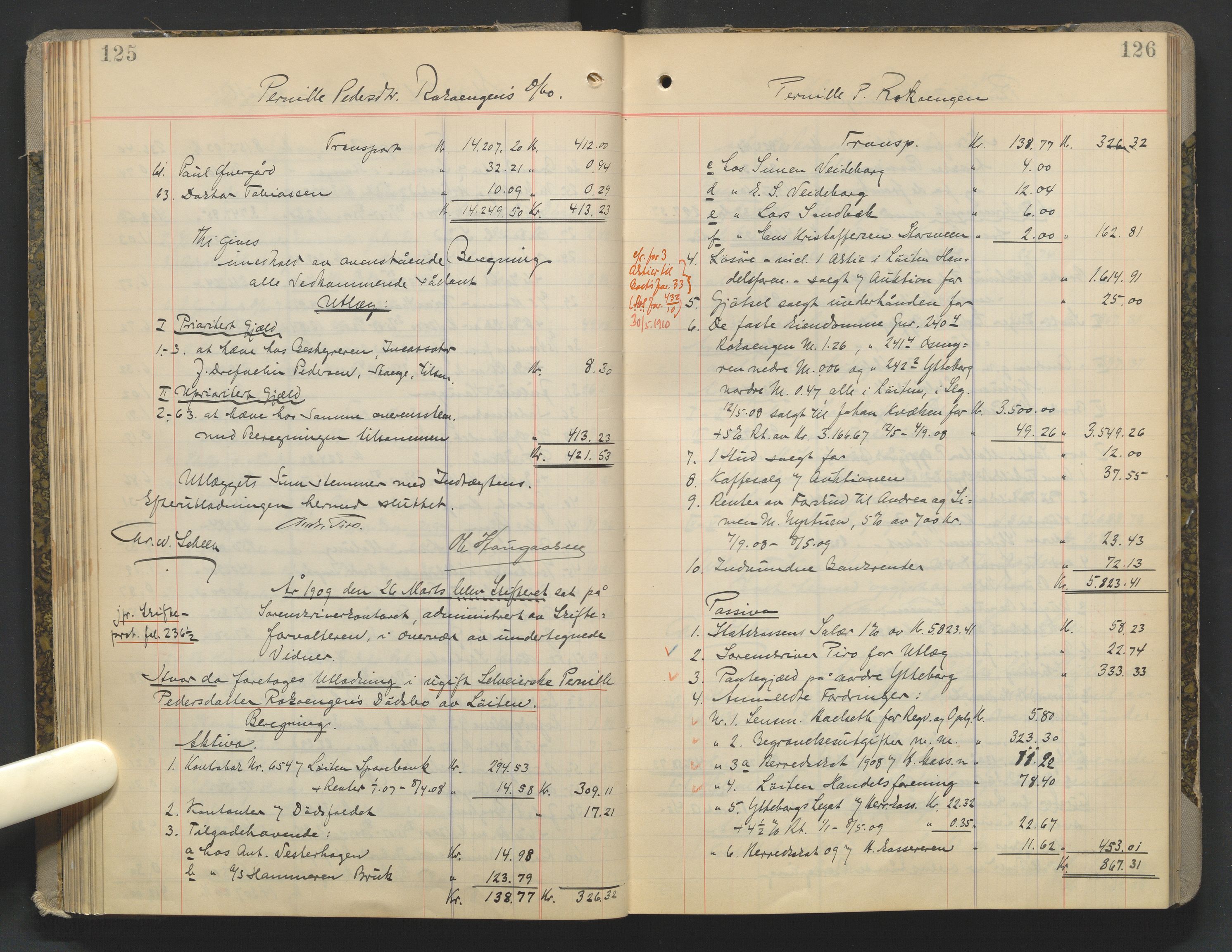 Sør-Hedmark sorenskriveri, AV/SAH-TING-014/J/Ja/Jad/L0003: Skifteutlodningsprotokoll - landet, 1906-1914, p. 125-126