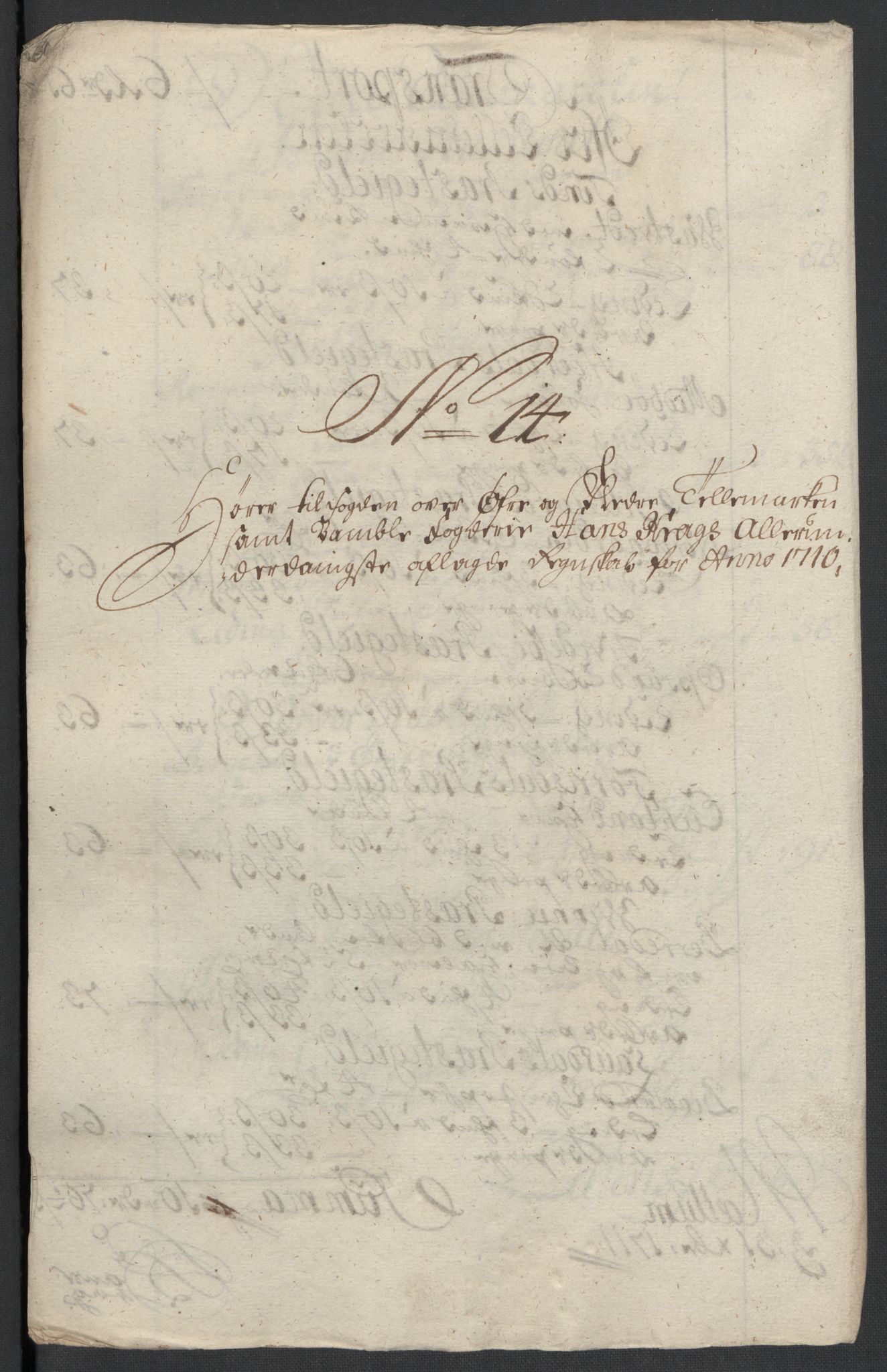 Rentekammeret inntil 1814, Reviderte regnskaper, Fogderegnskap, RA/EA-4092/R36/L2119: Fogderegnskap Øvre og Nedre Telemark og Bamble, 1710, p. 77