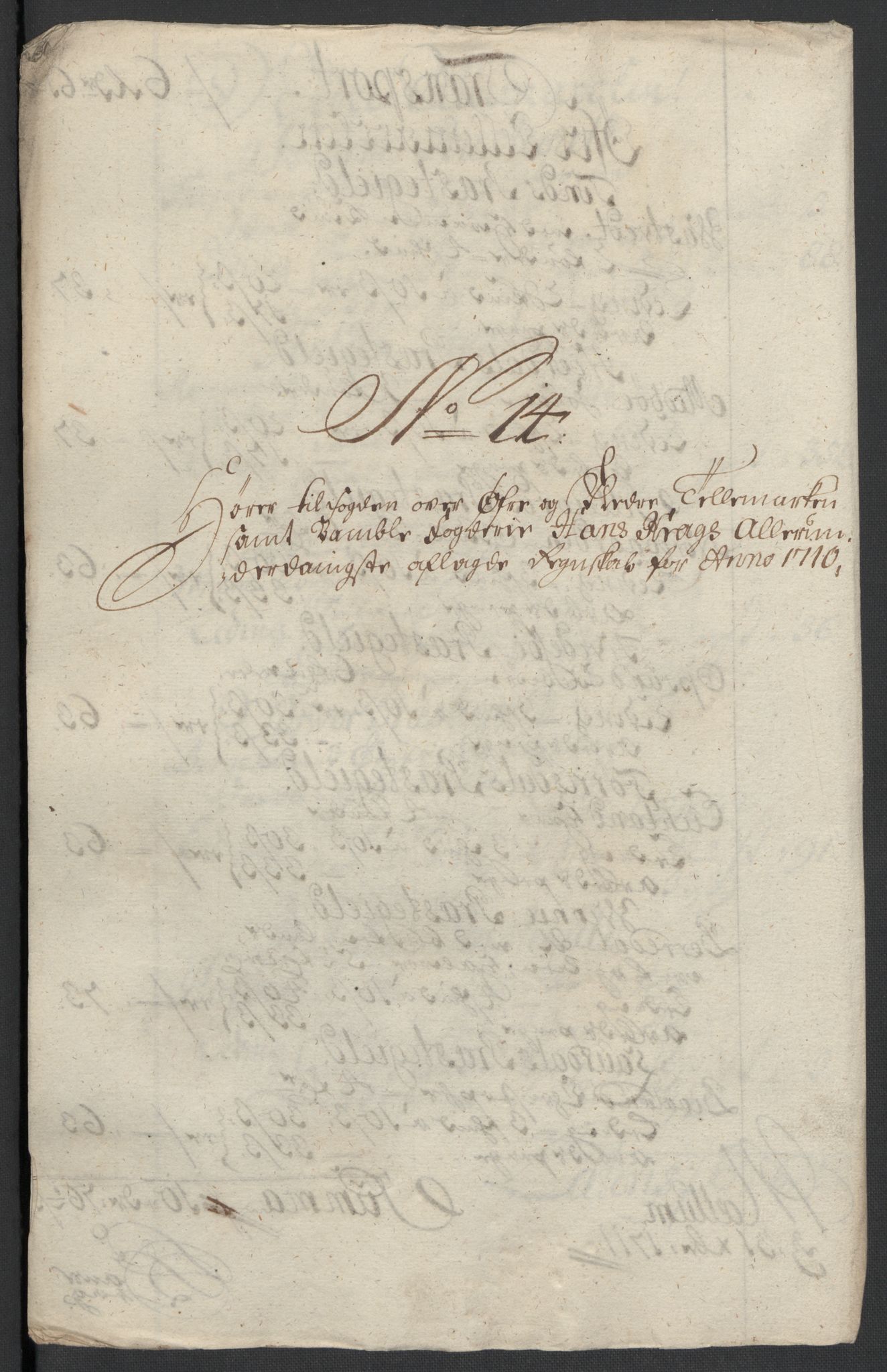 Rentekammeret inntil 1814, Reviderte regnskaper, Fogderegnskap, AV/RA-EA-4092/R36/L2119: Fogderegnskap Øvre og Nedre Telemark og Bamble, 1710, p. 77