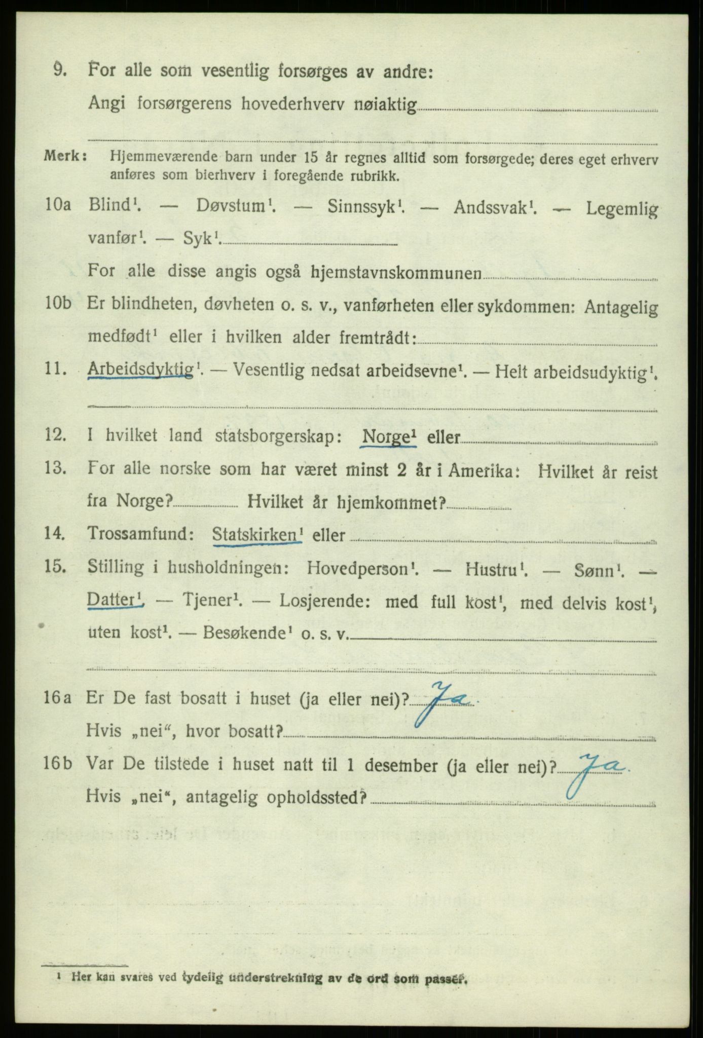 SAB, 1920 census for Fjell, 1920, p. 9597