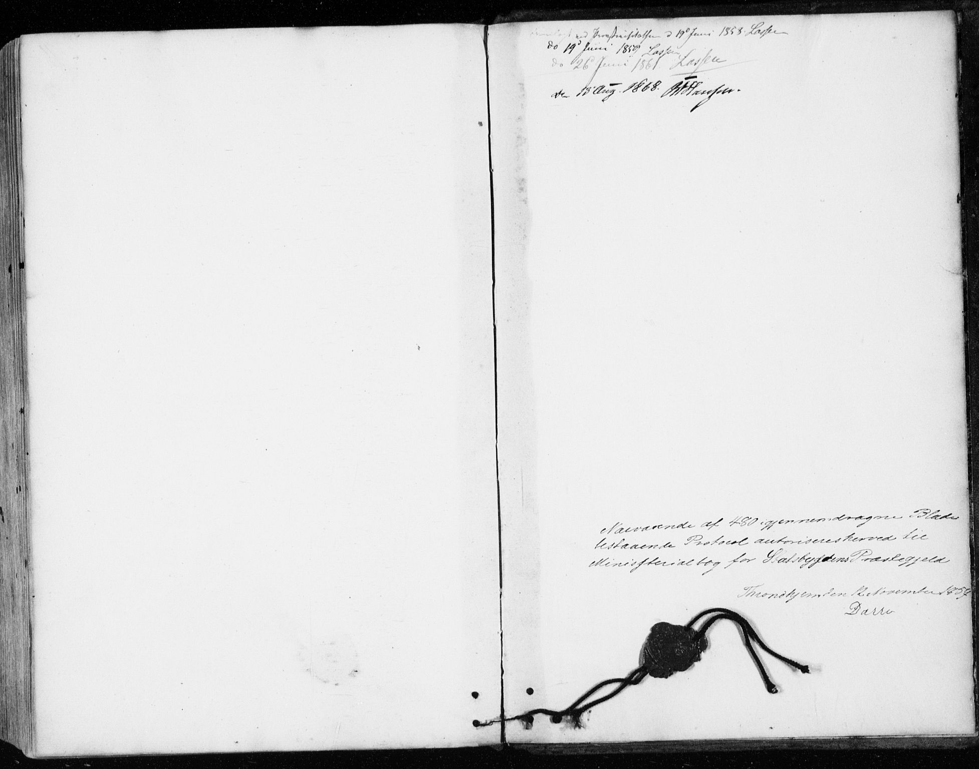 Ministerialprotokoller, klokkerbøker og fødselsregistre - Sør-Trøndelag, AV/SAT-A-1456/646/L0612: Parish register (official) no. 646A10, 1858-1869