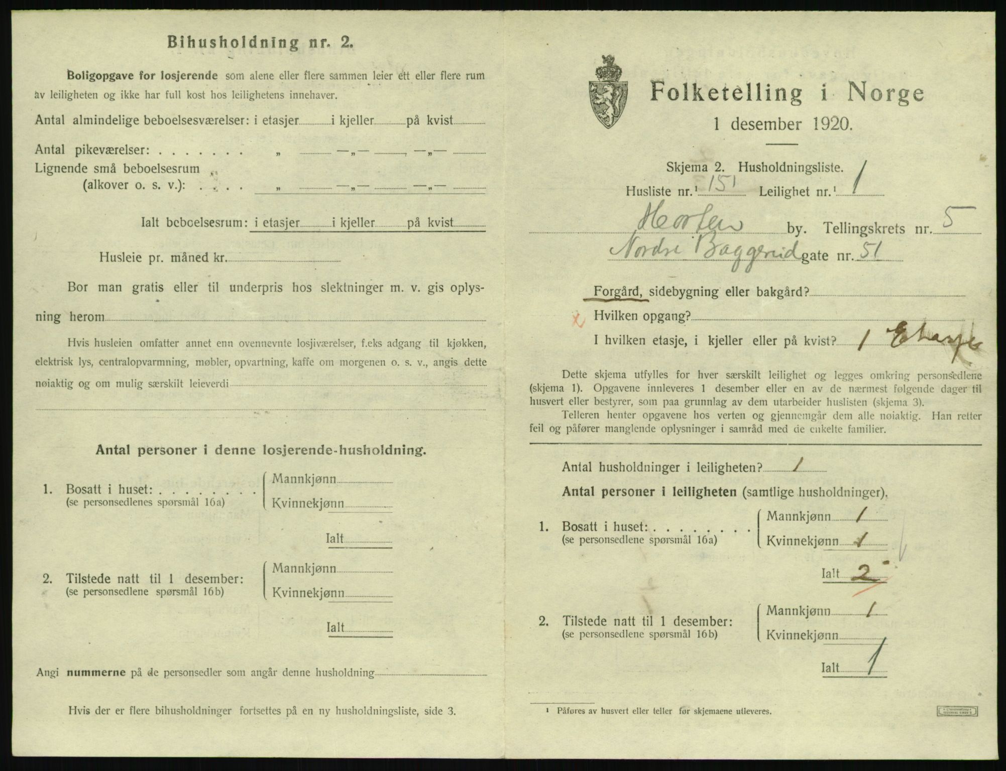 SAKO, 1920 census for Horten, 1920, p. 6177