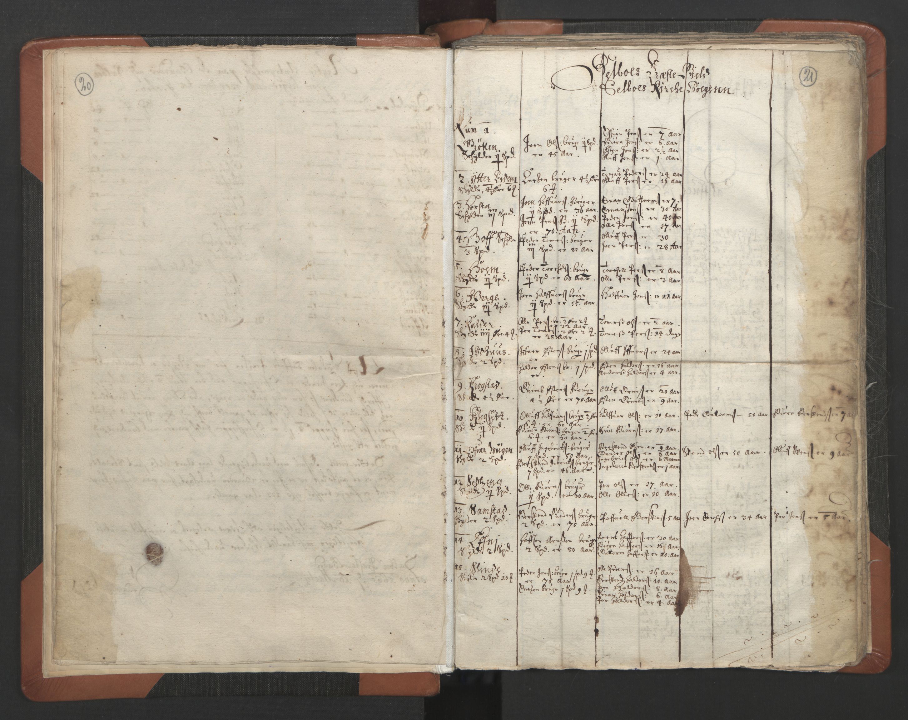 RA, Vicar's Census 1664-1666, no. 32: Innherad deanery, 1664-1666, p. 20-21