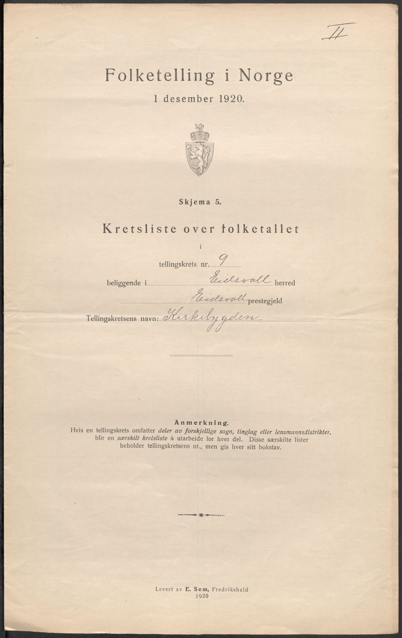 SAO, 1920 census for Eidsvoll, 1920, p. 41