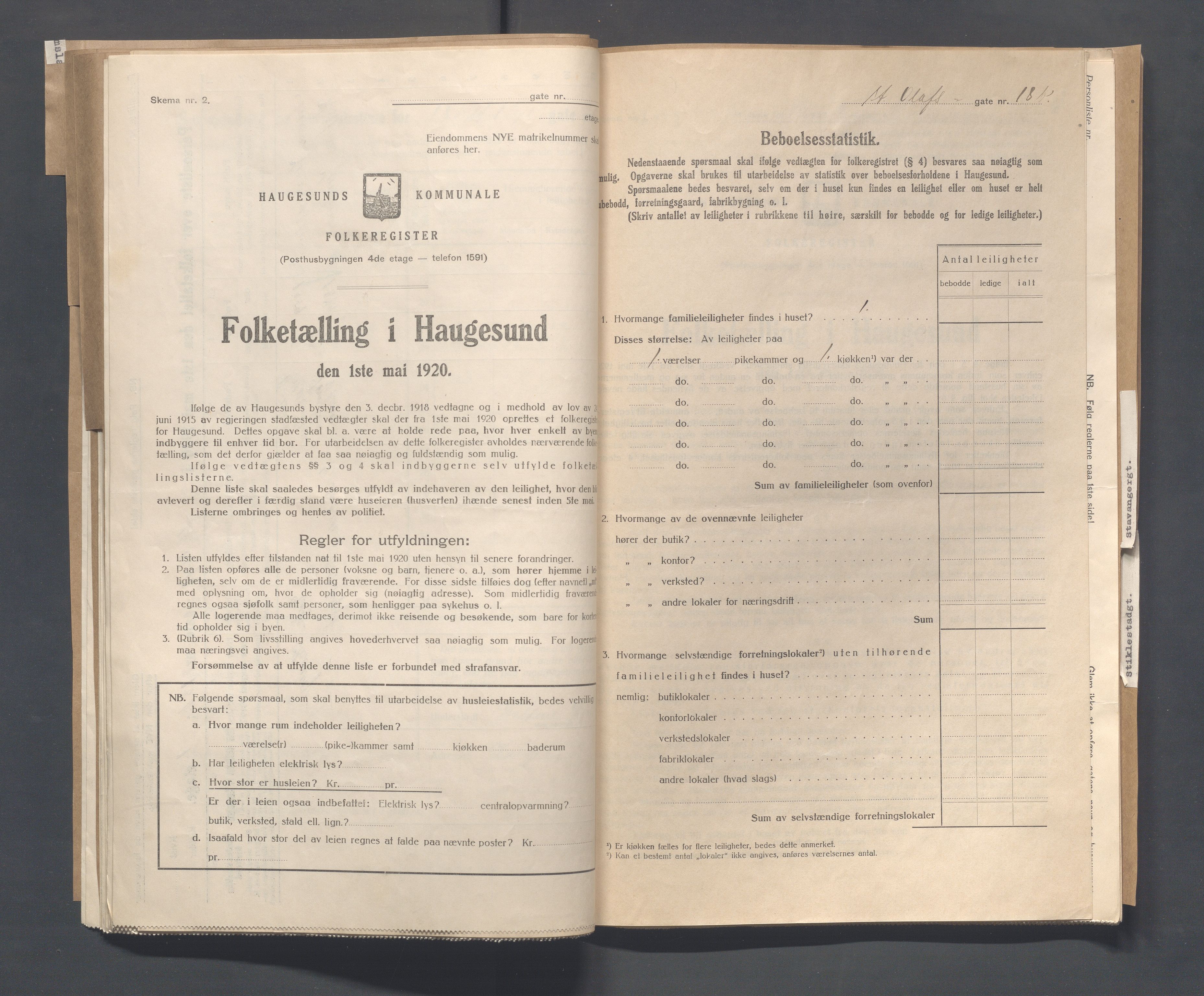 IKAR, Local census 1.5.1920 for Haugesund, 1920, p. 4067