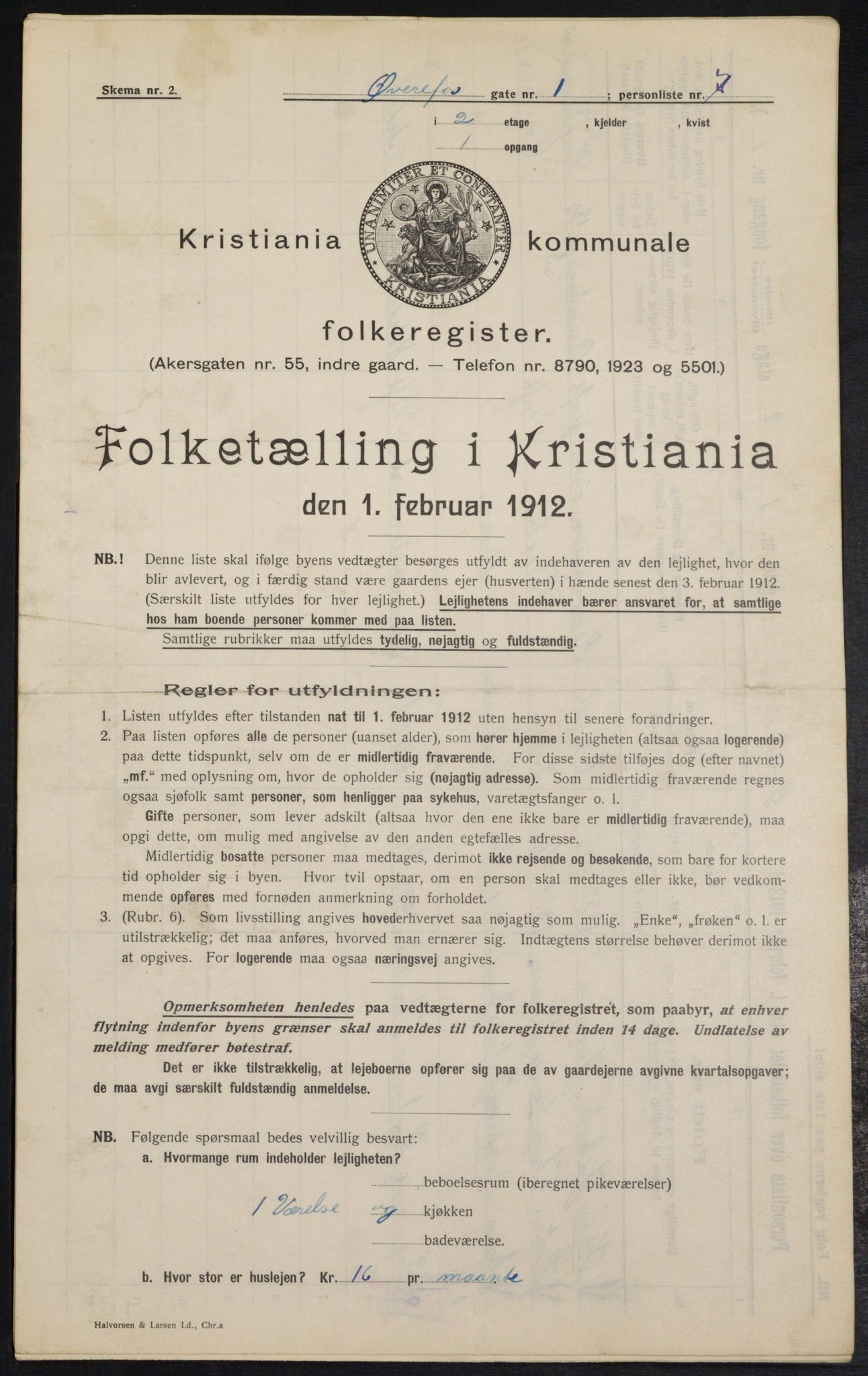 OBA, Municipal Census 1912 for Kristiania, 1912, p. 129493