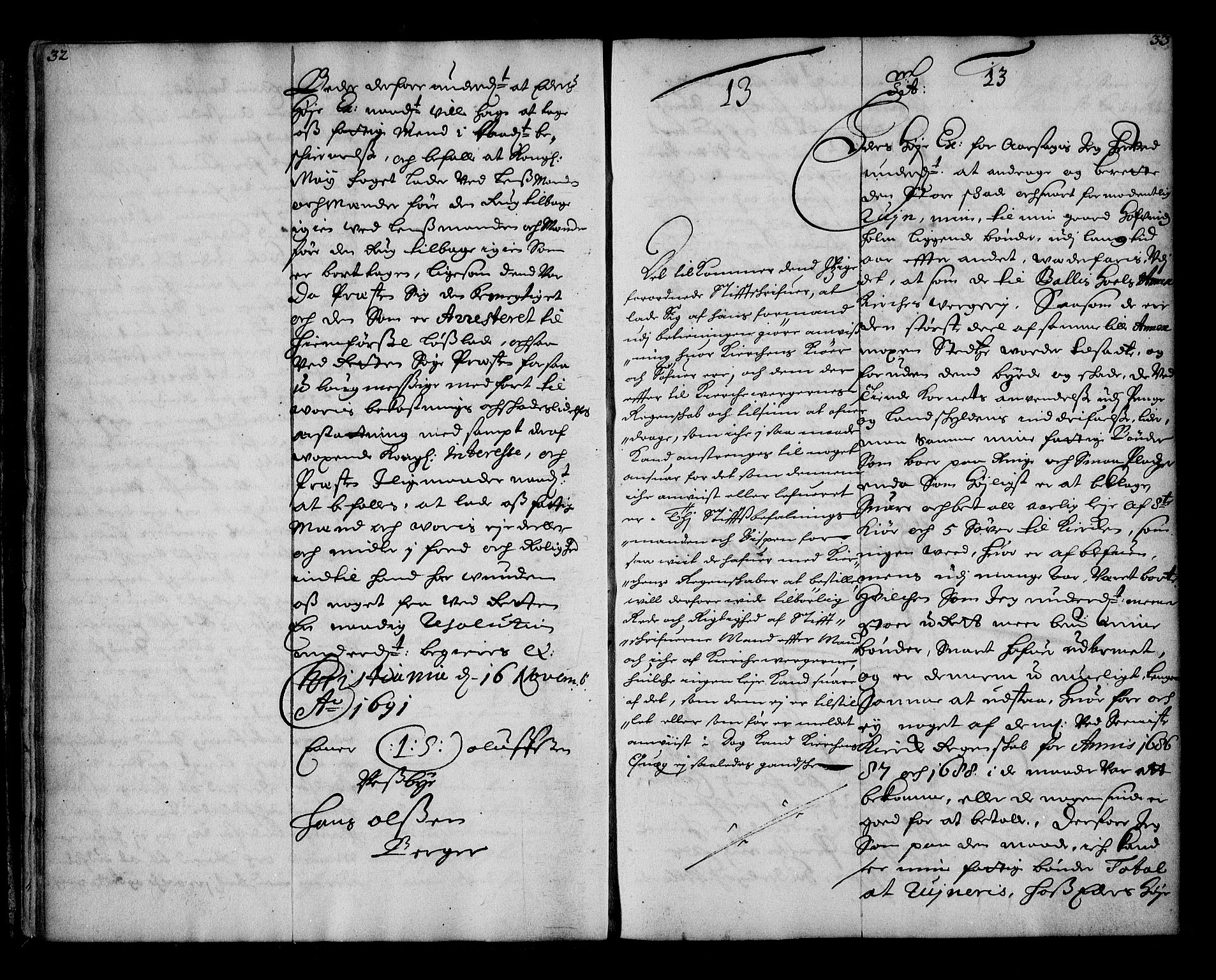 Stattholderembetet 1572-1771, AV/RA-EA-2870/Ae/L0009: Supplikasjons- og resolusjonsprotokoll, 1691-1692, p. 32-33