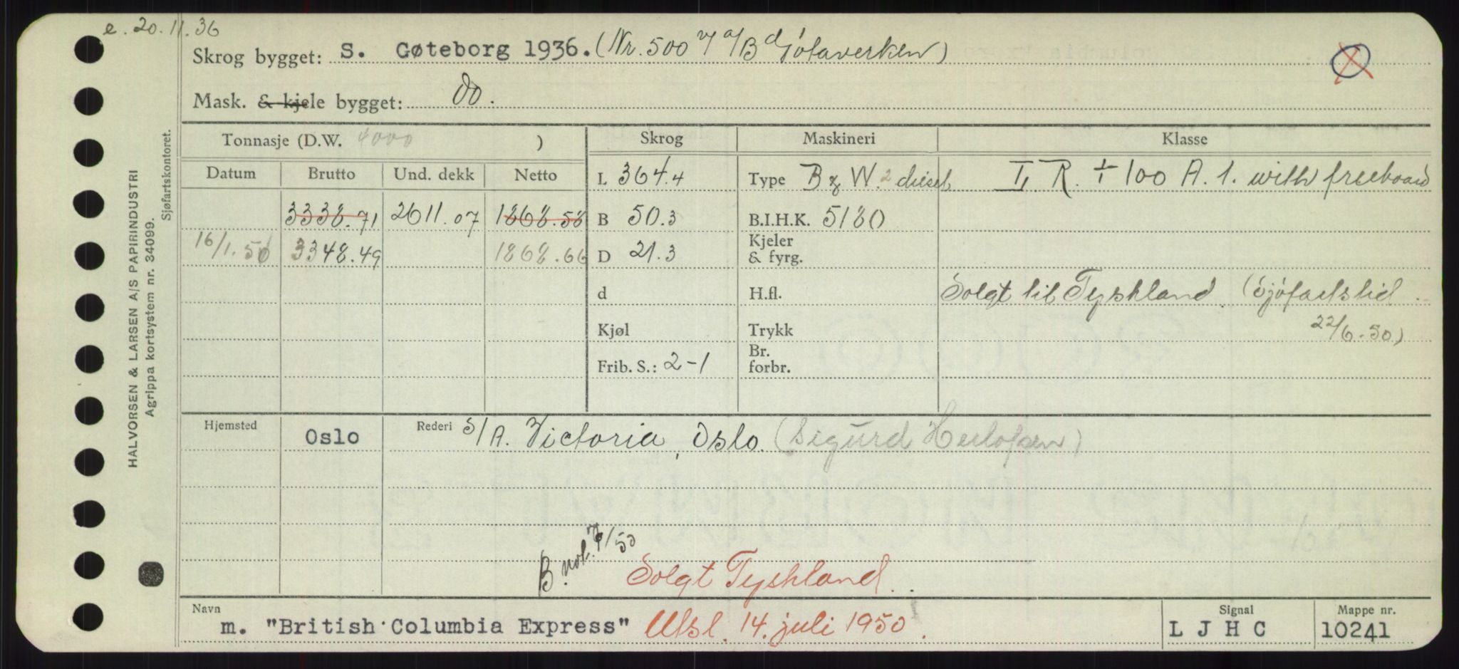 Sjøfartsdirektoratet med forløpere, Skipsmålingen, RA/S-1627/H/Hd/L0005: Fartøy, Br-Byg, p. 307