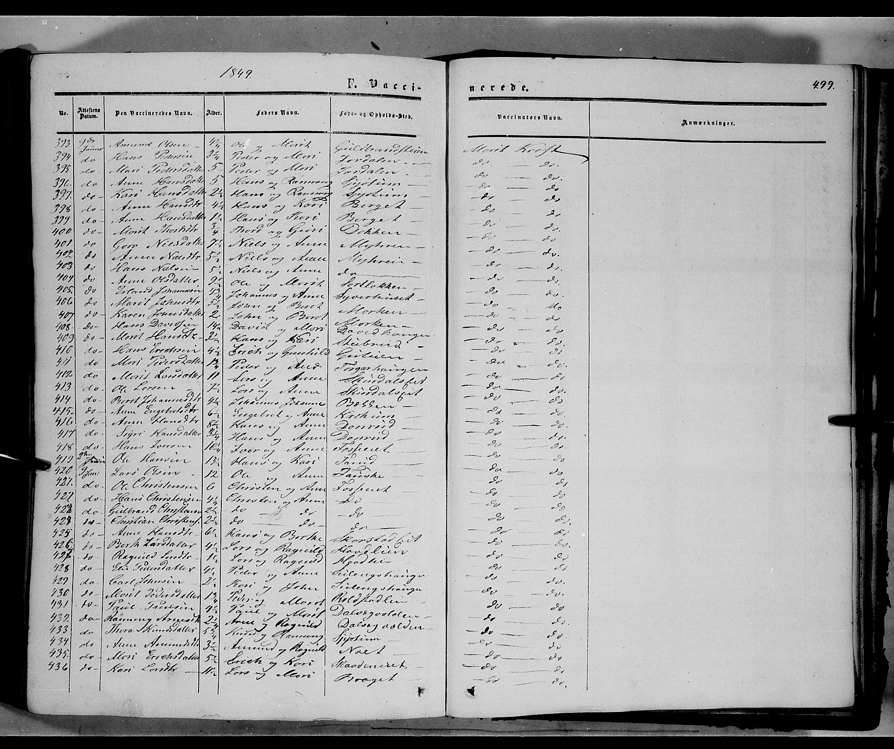 Sør-Fron prestekontor, AV/SAH-PREST-010/H/Ha/Haa/L0001: Parish register (official) no. 1, 1849-1863, p. 489