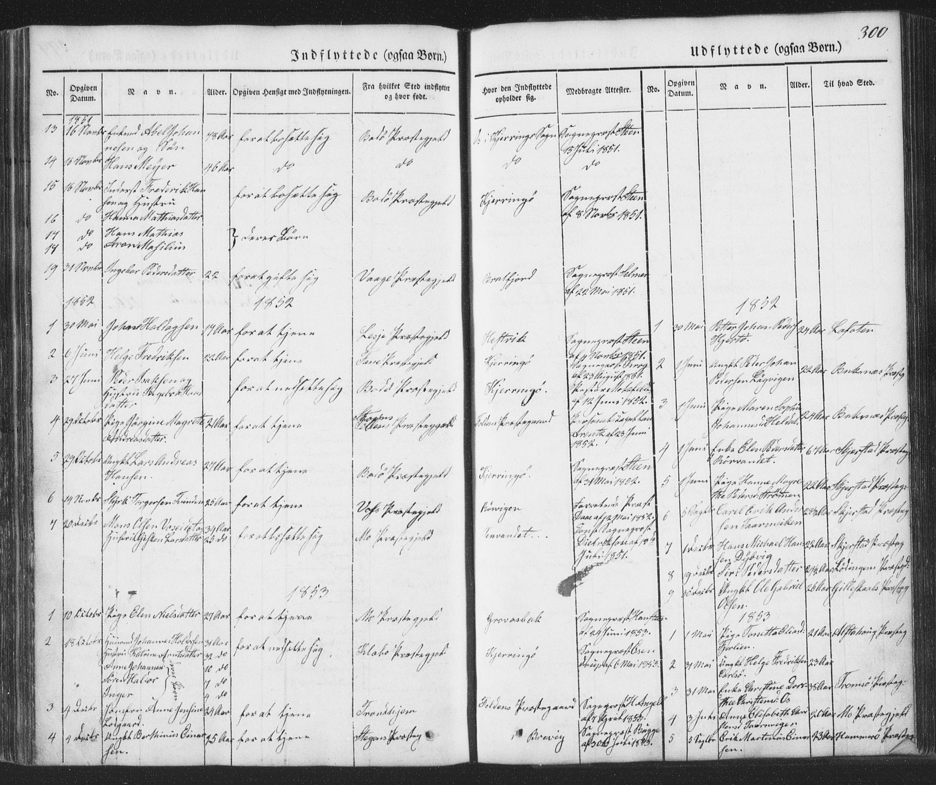 Ministerialprotokoller, klokkerbøker og fødselsregistre - Nordland, AV/SAT-A-1459/853/L0769: Parish register (official) no. 853A08, 1836-1856, p. 300