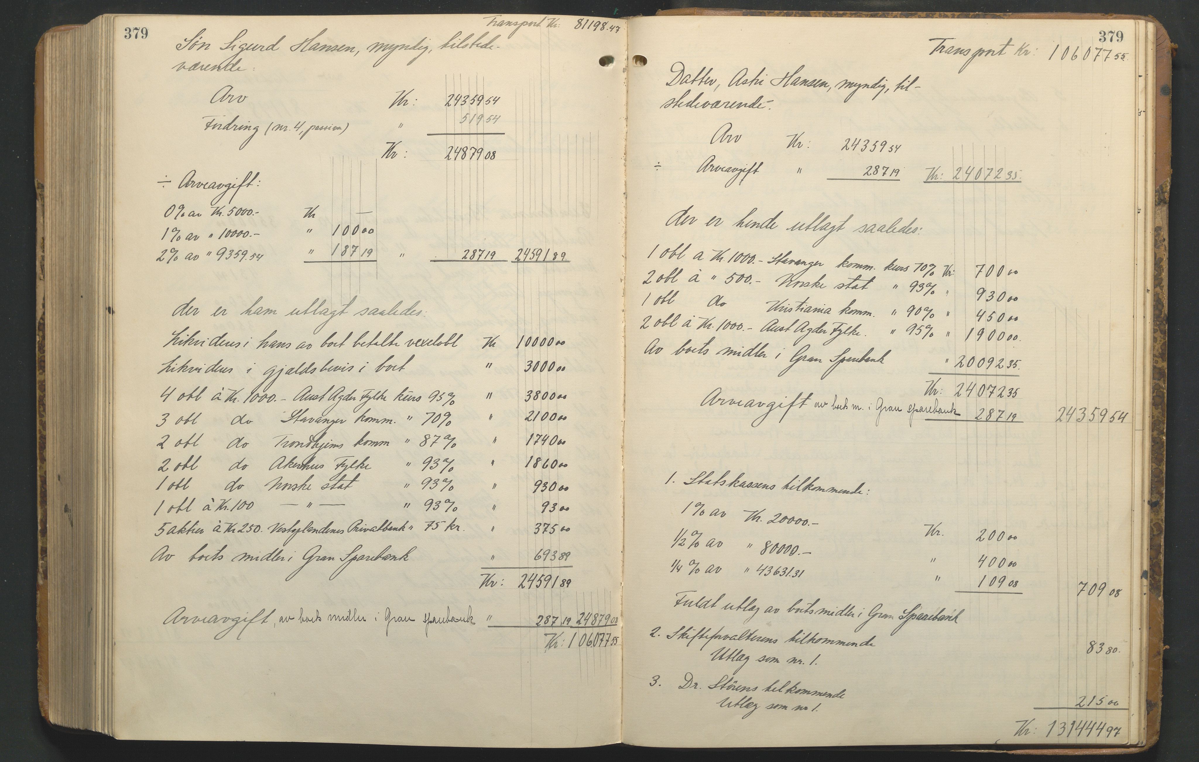 Hadeland og Land tingrett, AV/SAH-TING-010/J/Jd/L0005: Skifteutlodningsprotokoll, 1913-1924, p. 379