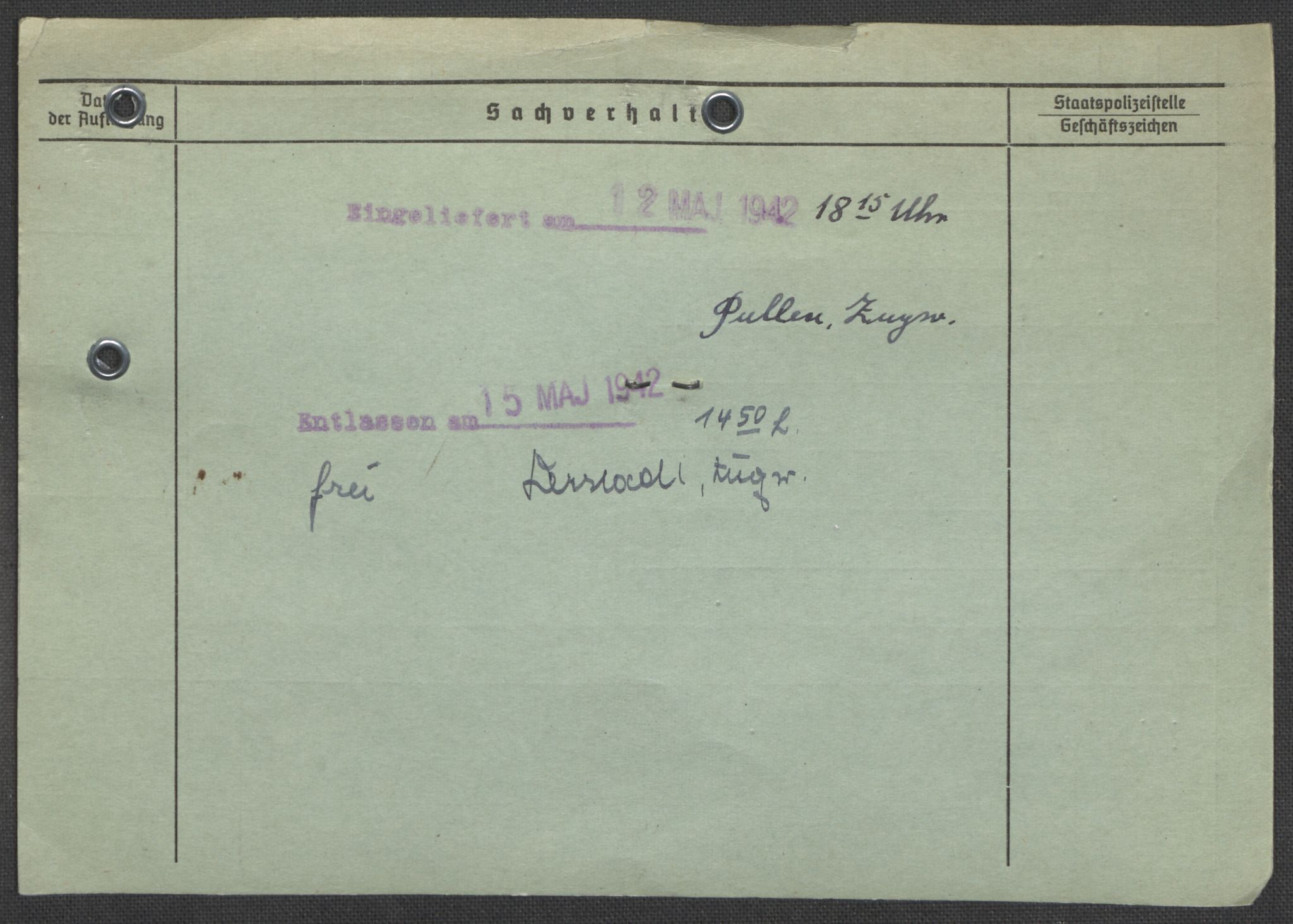 Befehlshaber der Sicherheitspolizei und des SD, AV/RA-RAFA-5969/E/Ea/Eaa/L0007: Register over norske fanger i Møllergata 19: Lundb-N, 1940-1945, p. 201