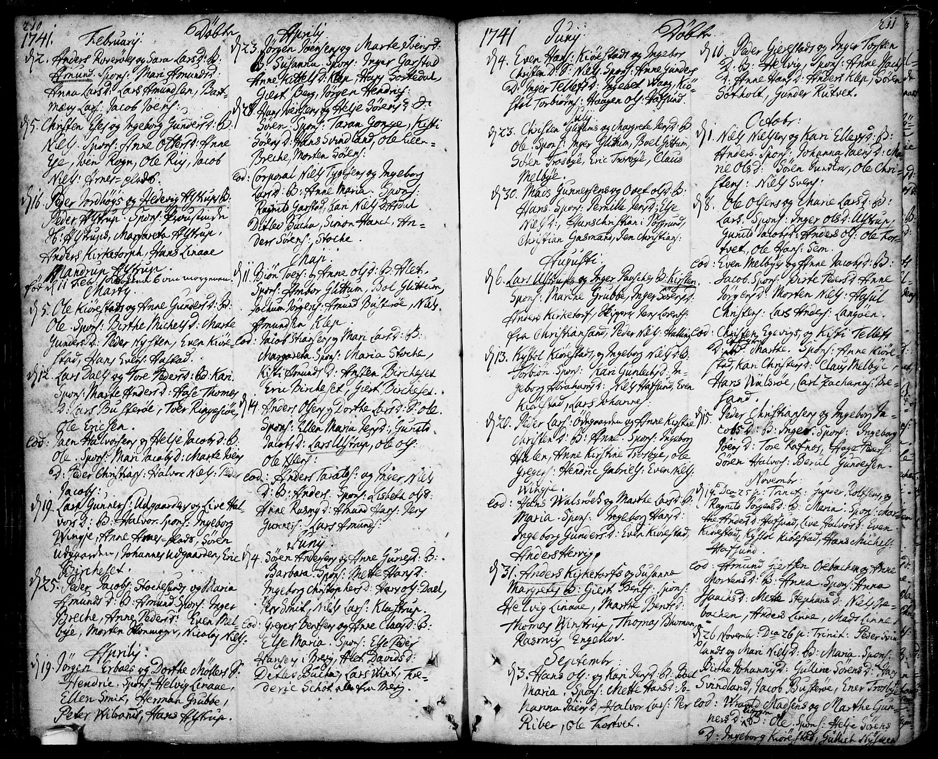 Bamble kirkebøker, SAKO/A-253/F/Fa/L0001: Parish register (official) no. I 1, 1702-1774, p. 210-211