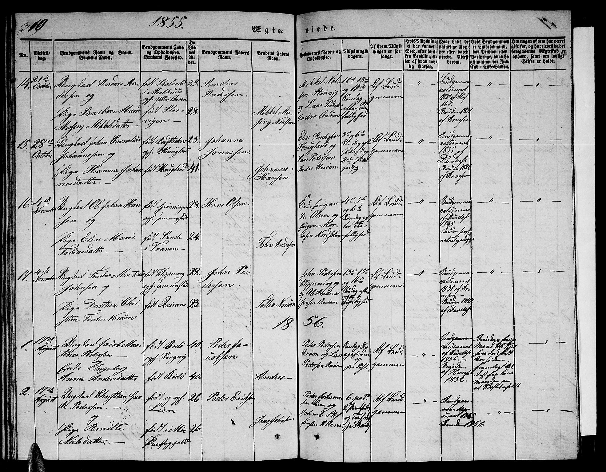 Ministerialprotokoller, klokkerbøker og fødselsregistre - Nordland, AV/SAT-A-1459/839/L0572: Parish register (copy) no. 839C02, 1841-1873, p. 310