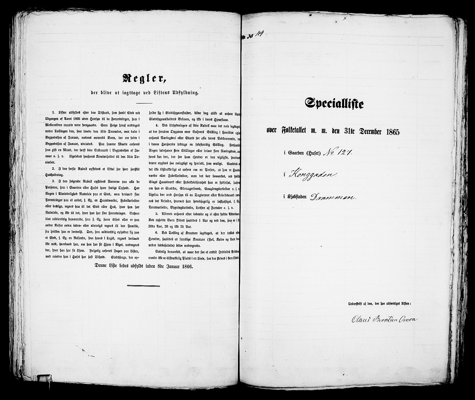 RA, 1865 census for Bragernes in Drammen, 1865, p. 257