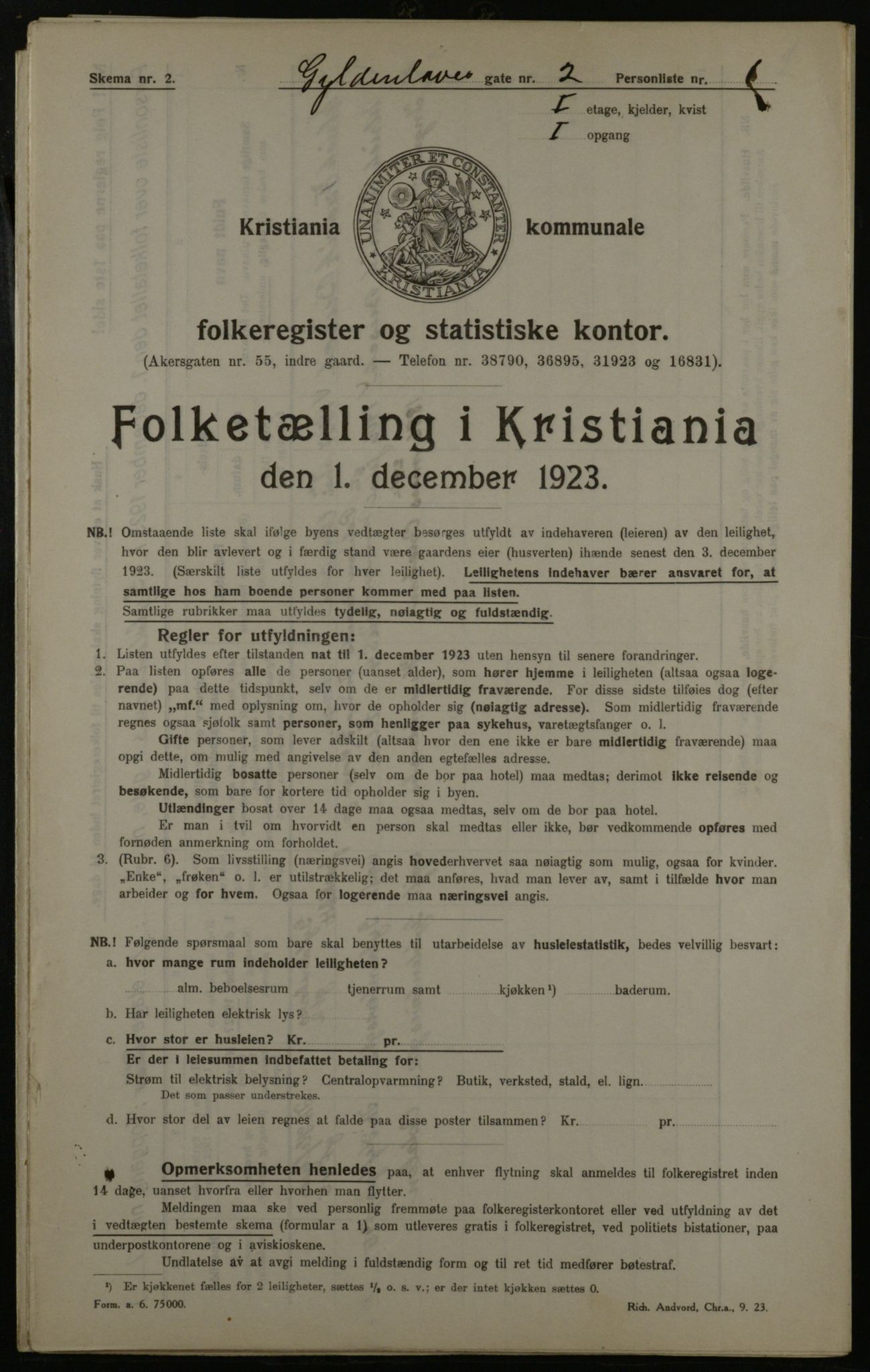 OBA, Municipal Census 1923 for Kristiania, 1923, p. 36321