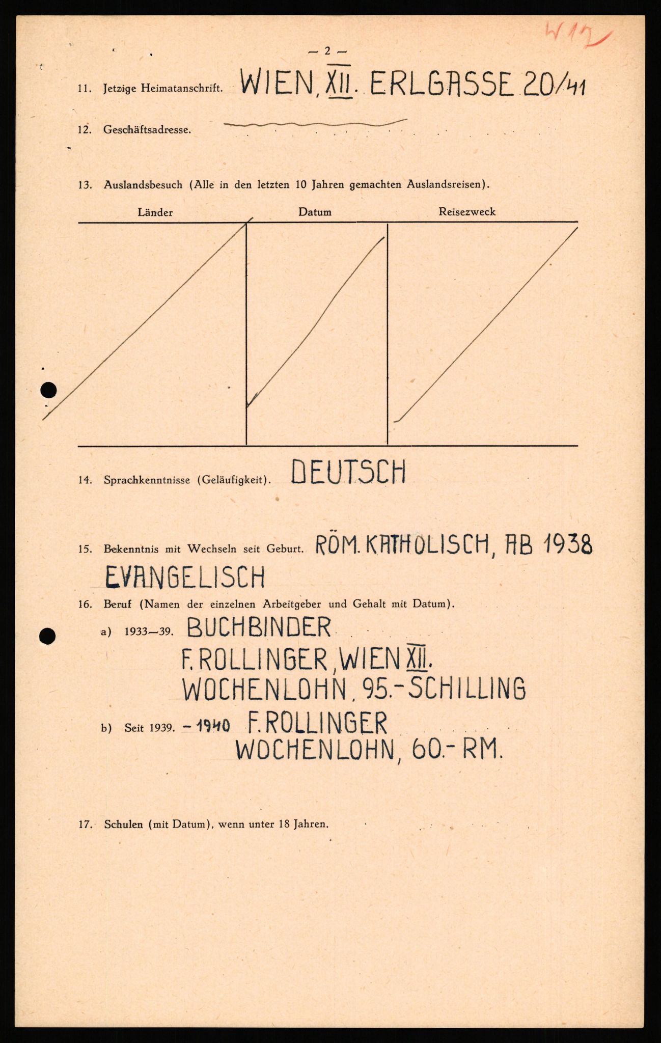 Forsvaret, Forsvarets overkommando II, AV/RA-RAFA-3915/D/Db/L0040: CI Questionaires. Tyske okkupasjonsstyrker i Norge. Østerrikere., 1945-1946, p. 425