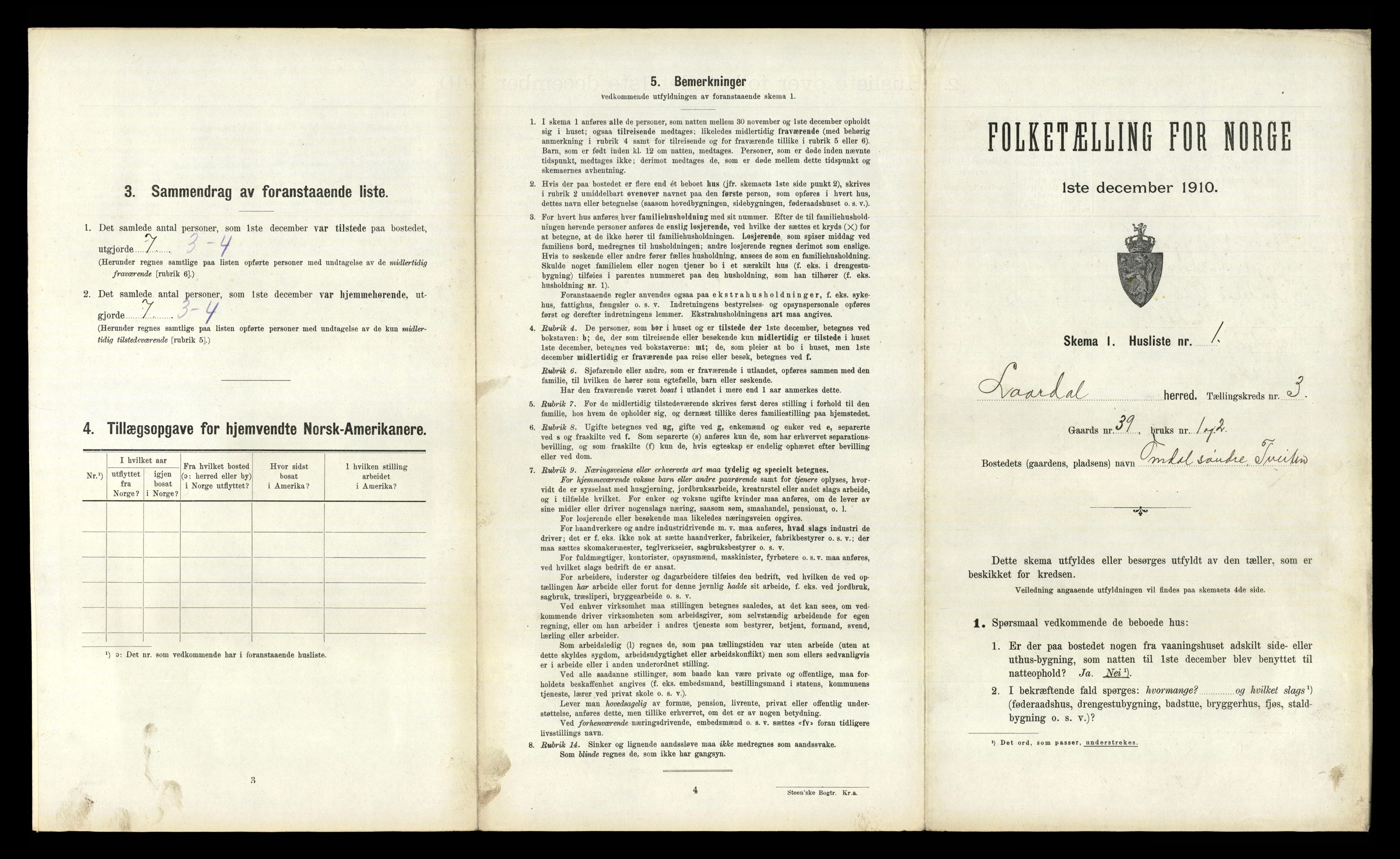 RA, 1910 census for Lårdal, 1910, p. 313