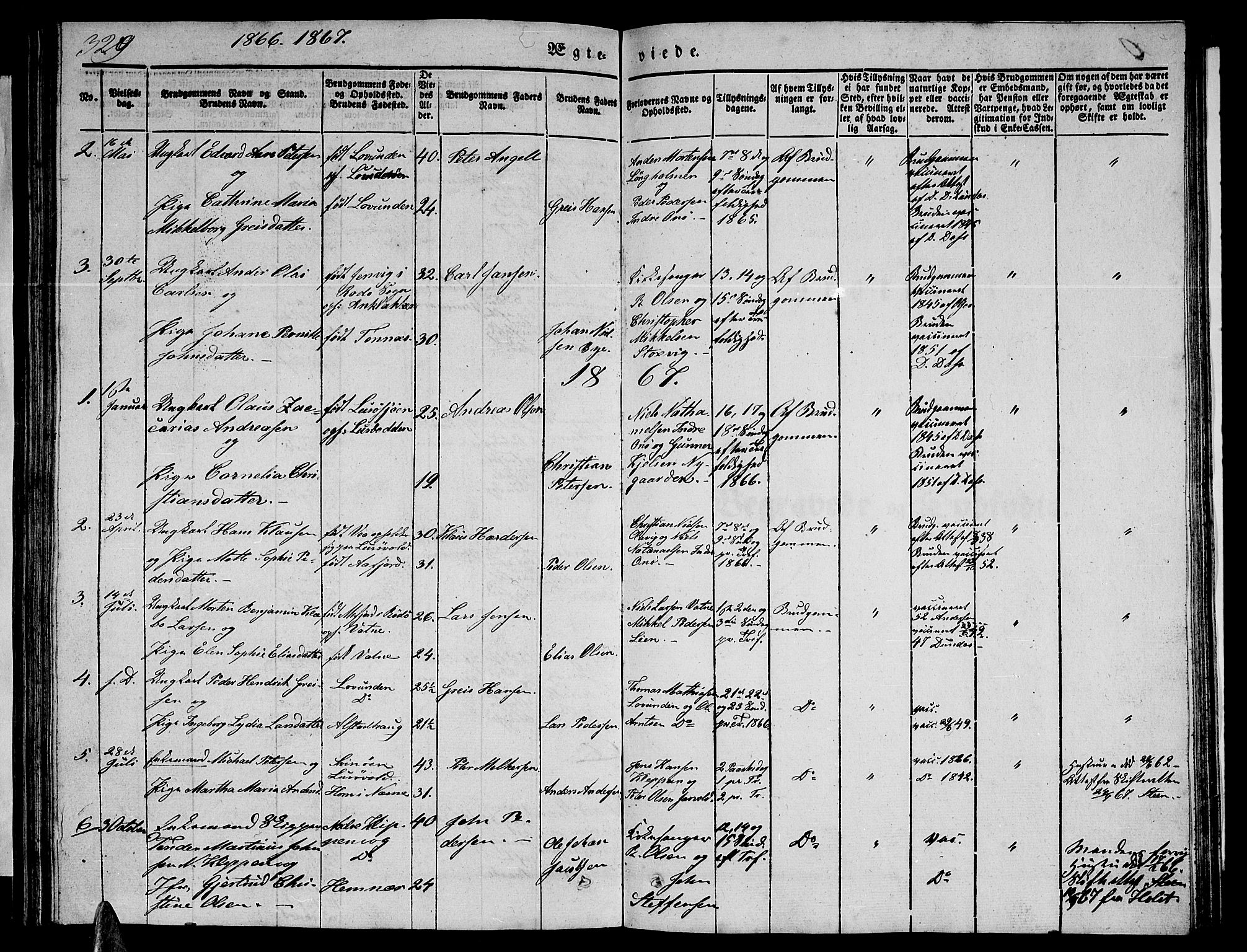 Ministerialprotokoller, klokkerbøker og fødselsregistre - Nordland, AV/SAT-A-1459/839/L0572: Parish register (copy) no. 839C02, 1841-1873, p. 329